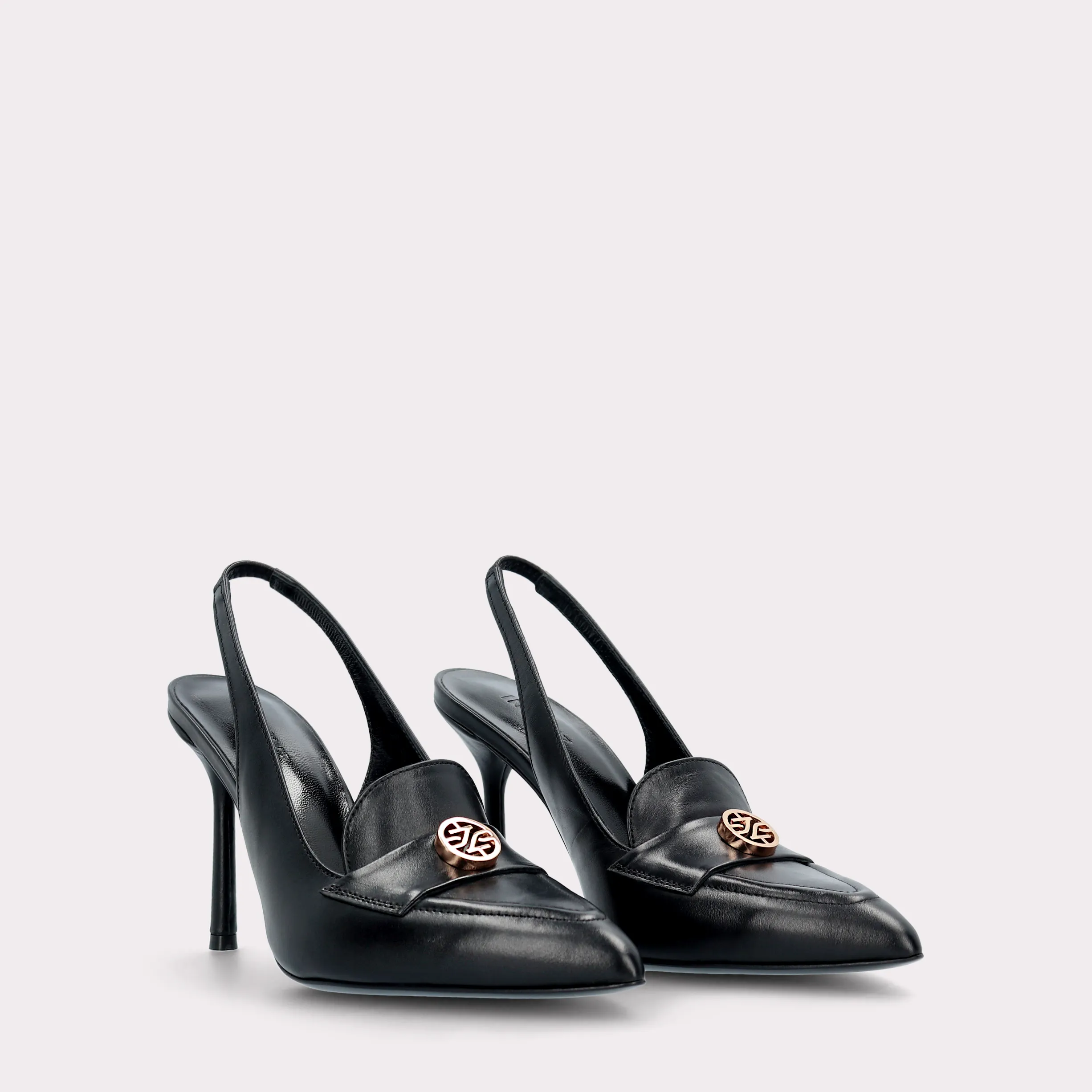 ABA 15 BLACK LEATHER SANDALS