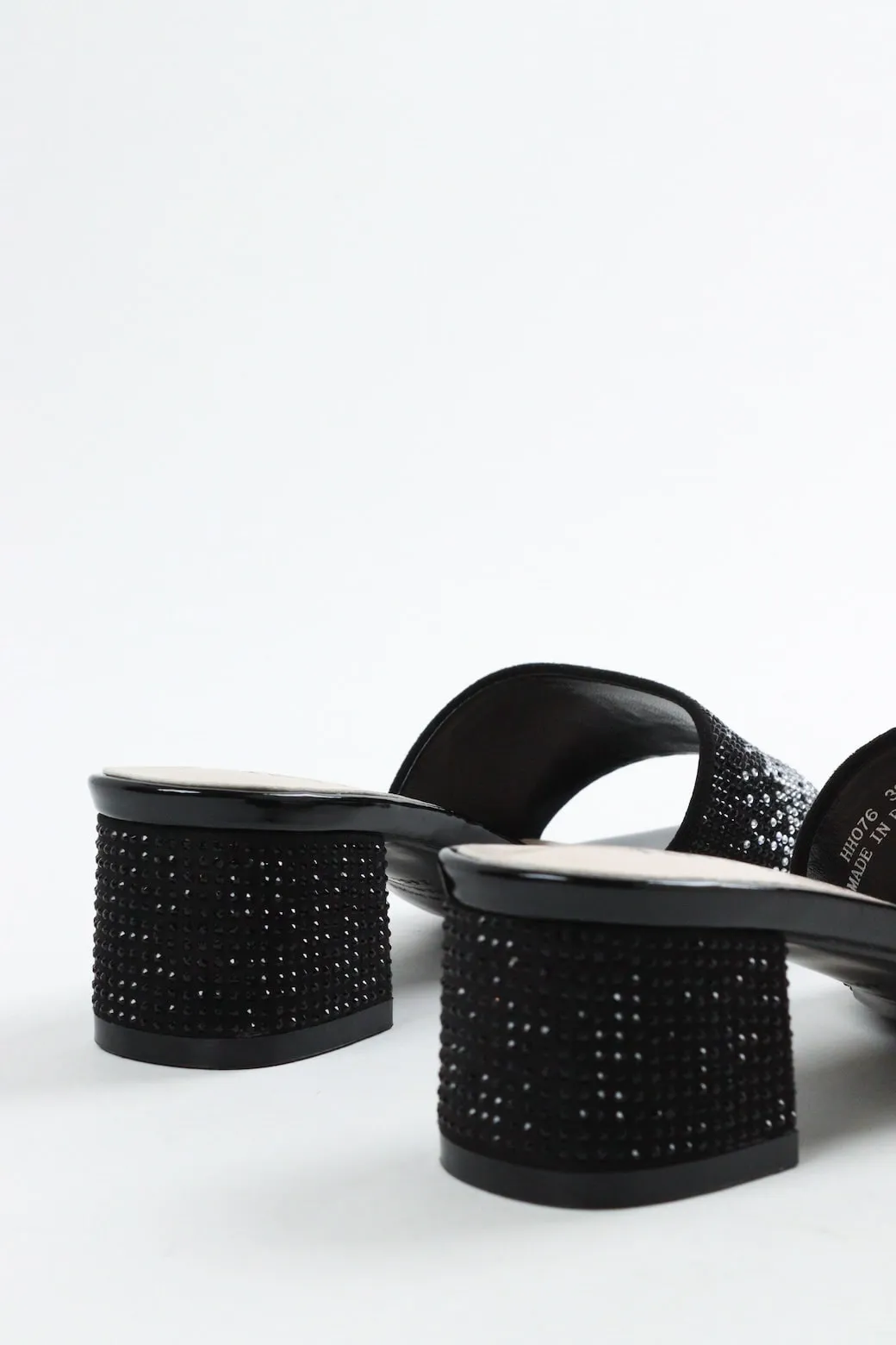 Aimeigao - Women's Diamond Embellished Block Heels - Black