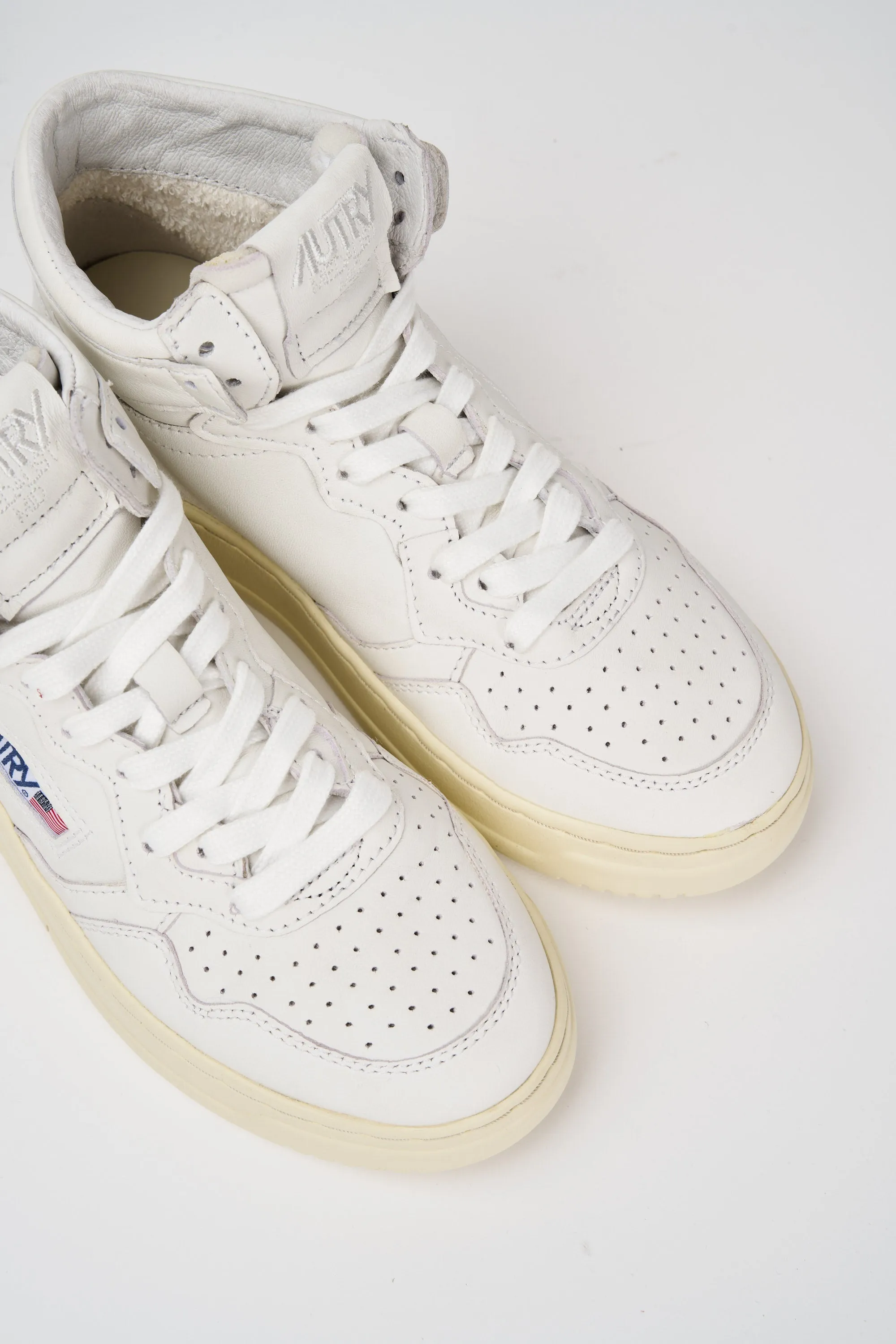 Autry Sneackers Medalist Mid Pelle Capra Colore Bianco 4051