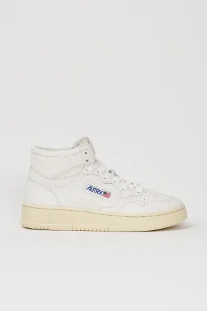Autry Sneackers Medalist Mid Pelle Capra Colore Bianco 4051