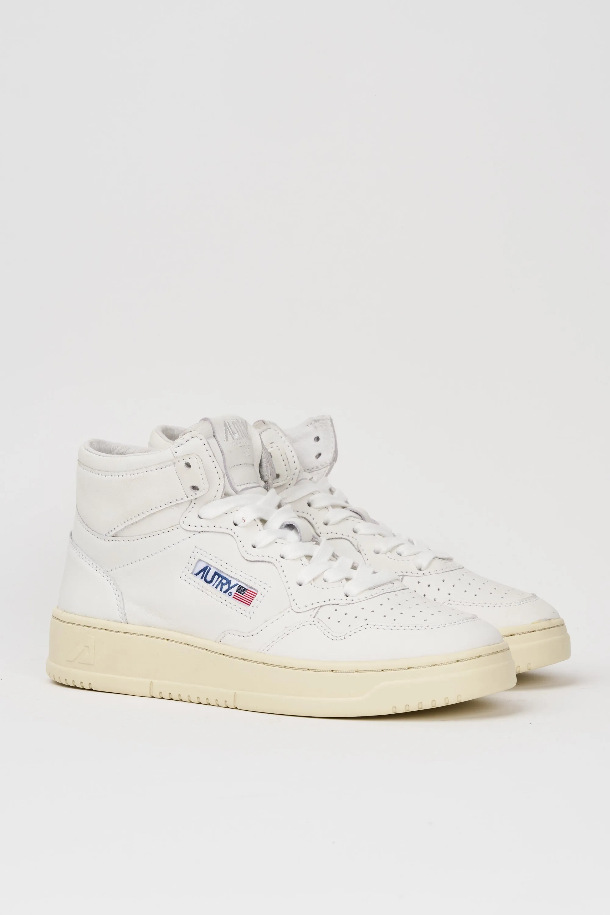 Autry Sneackers Medalist Mid Pelle Capra Colore Bianco 4051