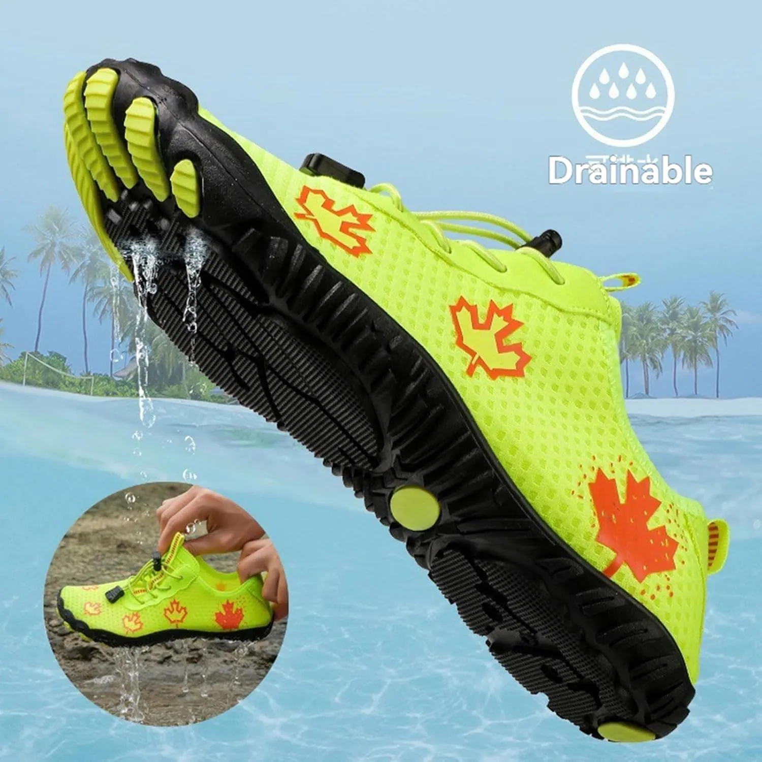 Barefoot Zero Drop Hiking Waterproof Shoes Women Grounded Waterproof Footwear for Women Breathable Non-Slip Athletic Footwear Wide Toe Water Shoes for Hiking Neuropathy Lightweight Walking Shoe