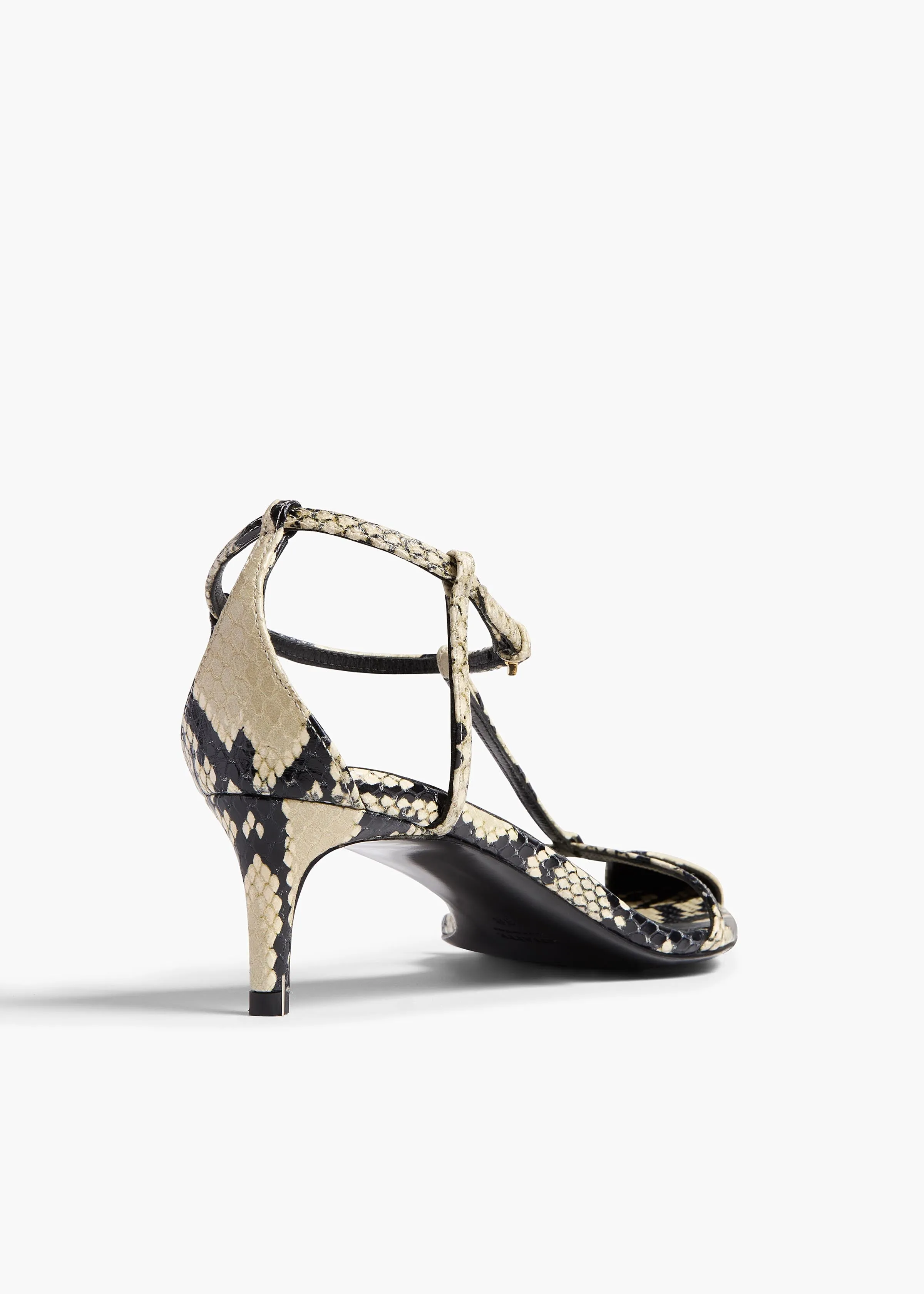 Bella Sandal in Natural Python-Embossed Leather
