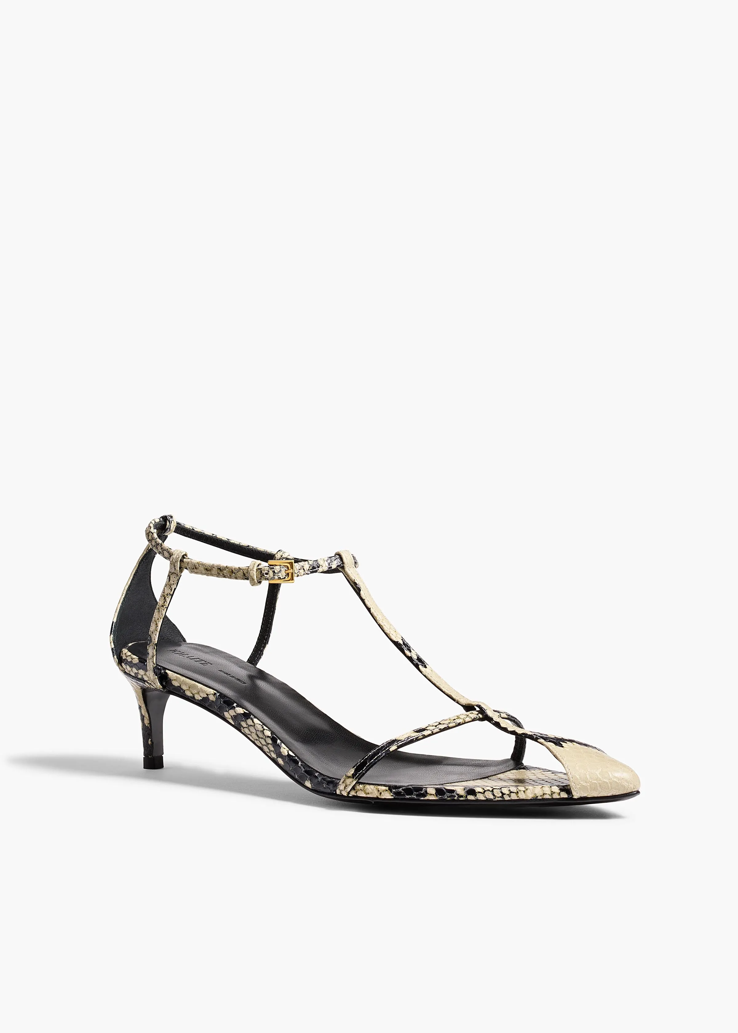 Bella Sandal in Natural Python-Embossed Leather