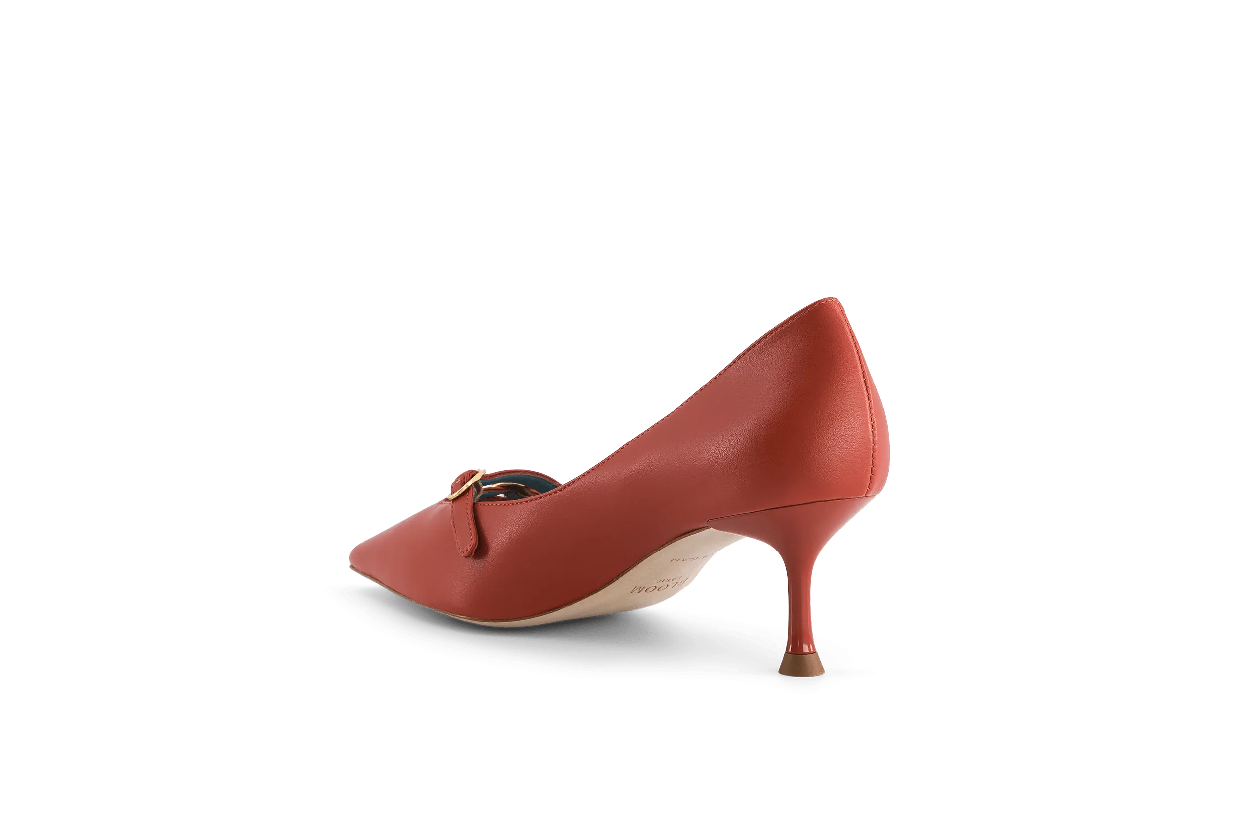 Beryl Apple Leather Small Heel Pumps | Rust