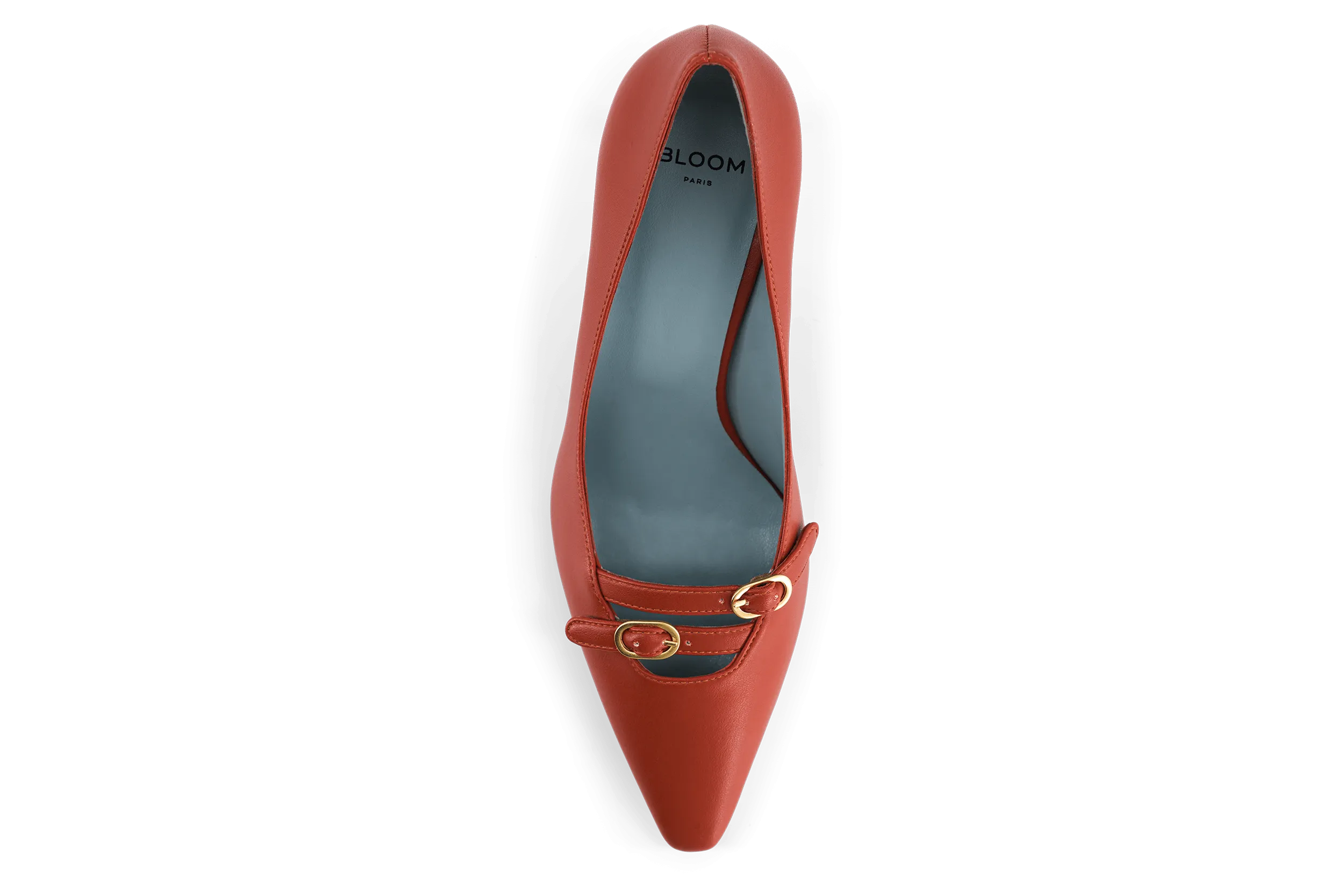 Beryl Apple Leather Small Heel Pumps | Rust