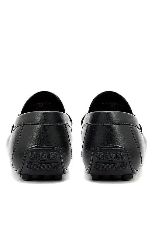 Black Moccasins With Metal Clip