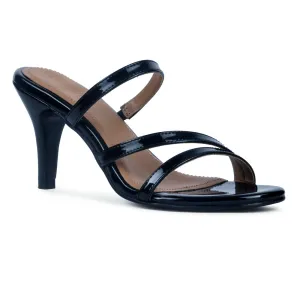 Black Slip-On Stiletto Sandal