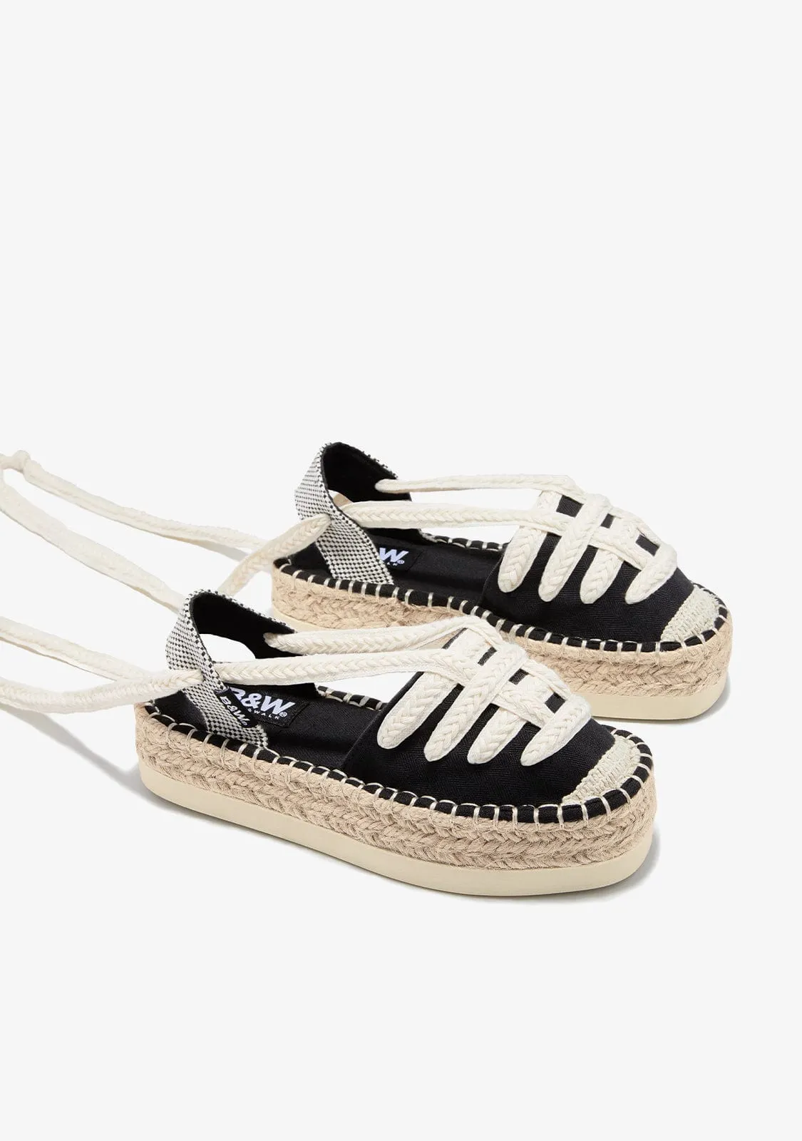 Black Straps Espadrilles B&W