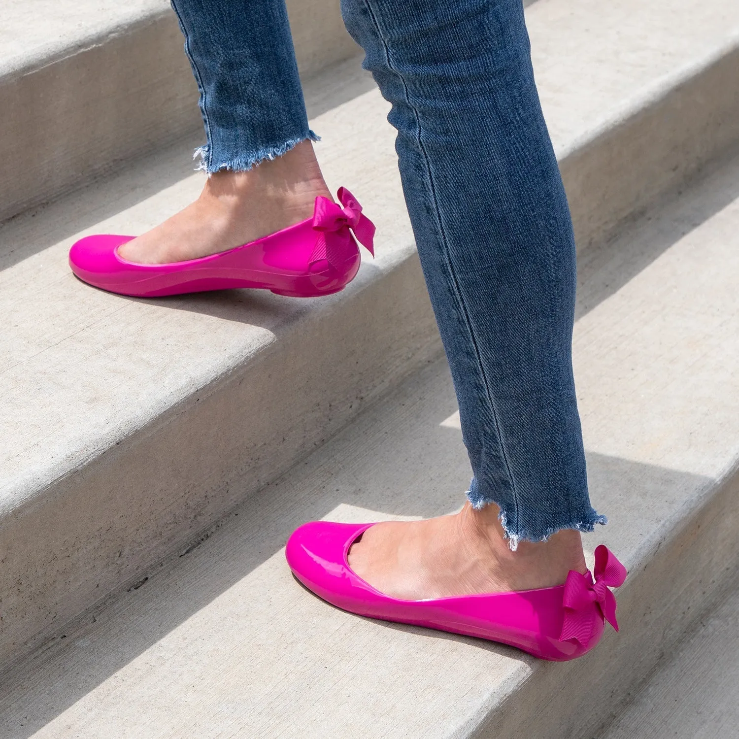 Bow Ballet Flats, Shiny Sapphire Shoe