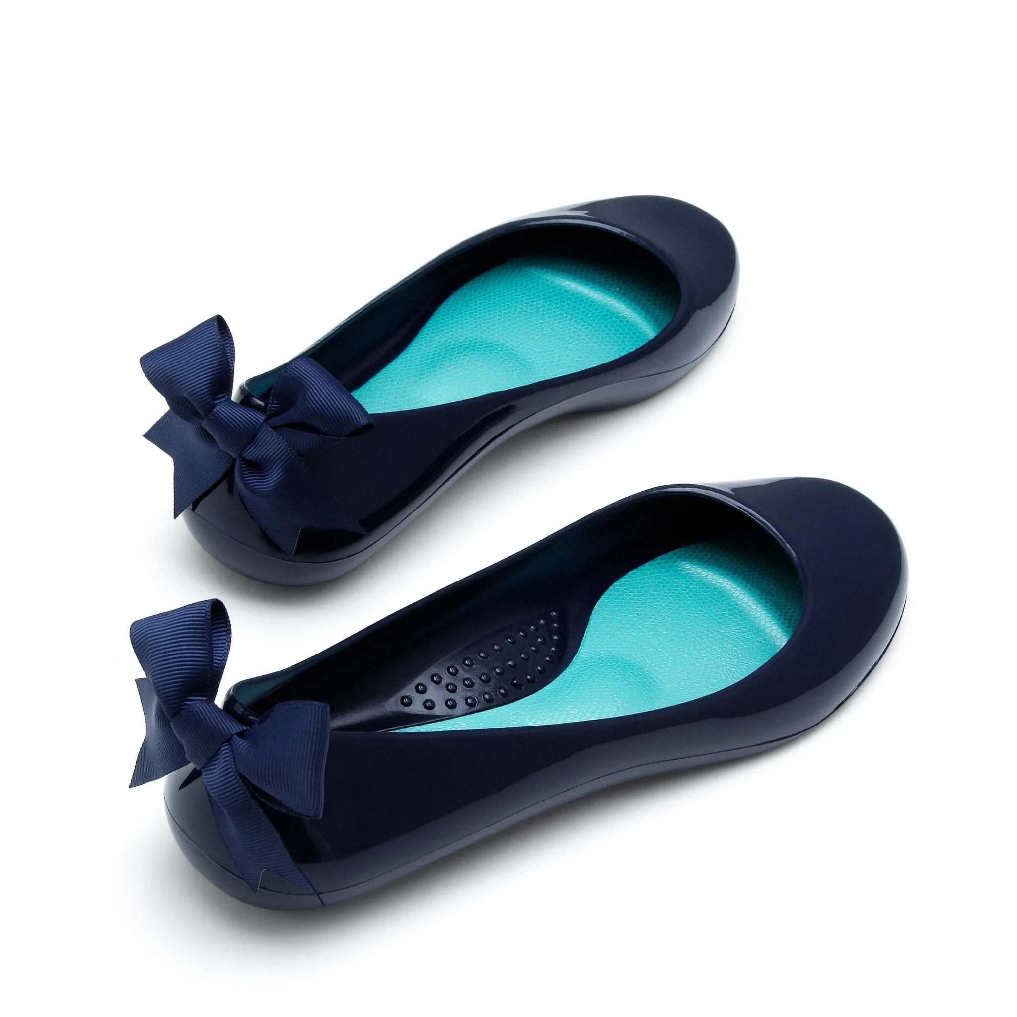 Bow Ballet Flats, Shiny Sapphire Shoe