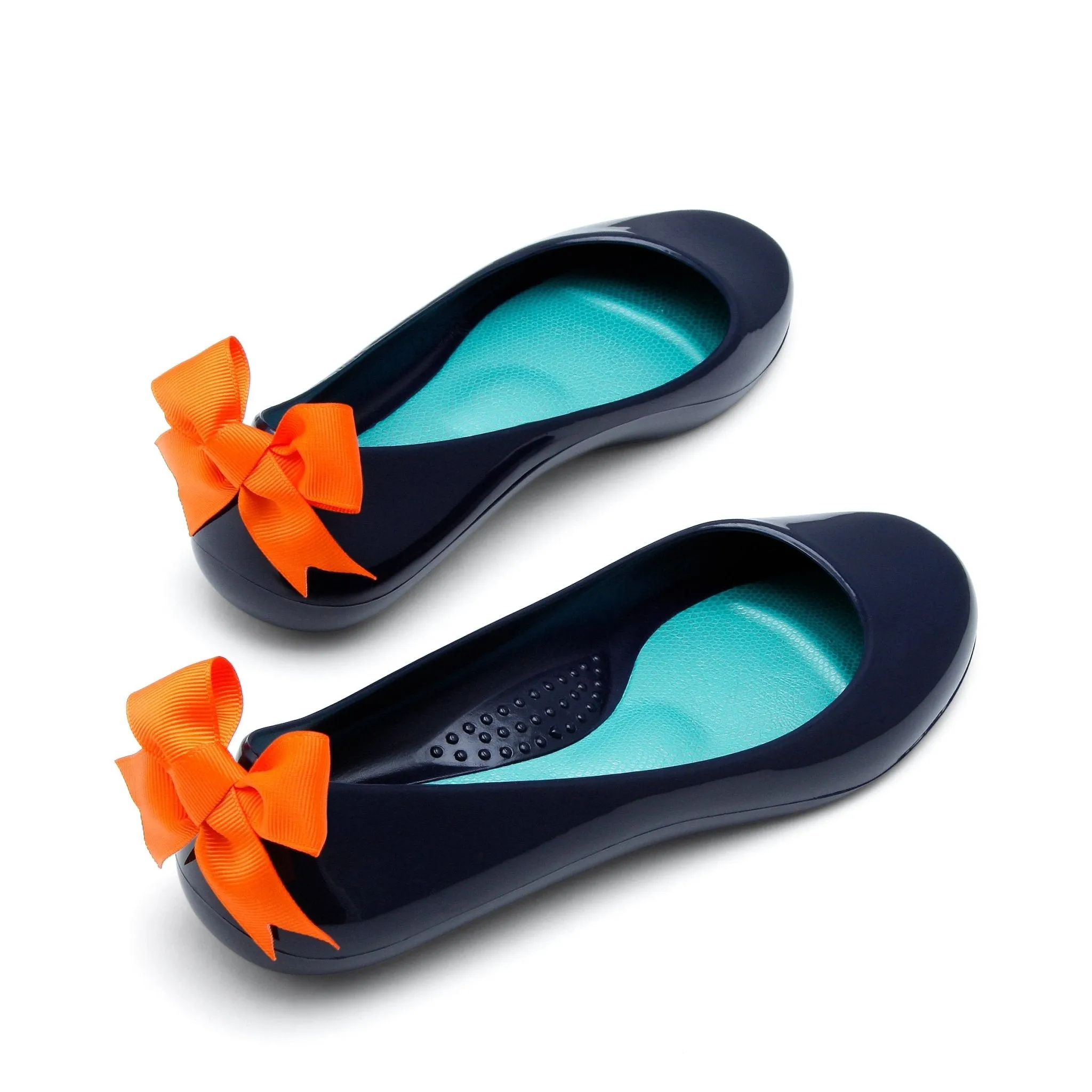 Bow Ballet Flats, Shiny Sapphire Shoe