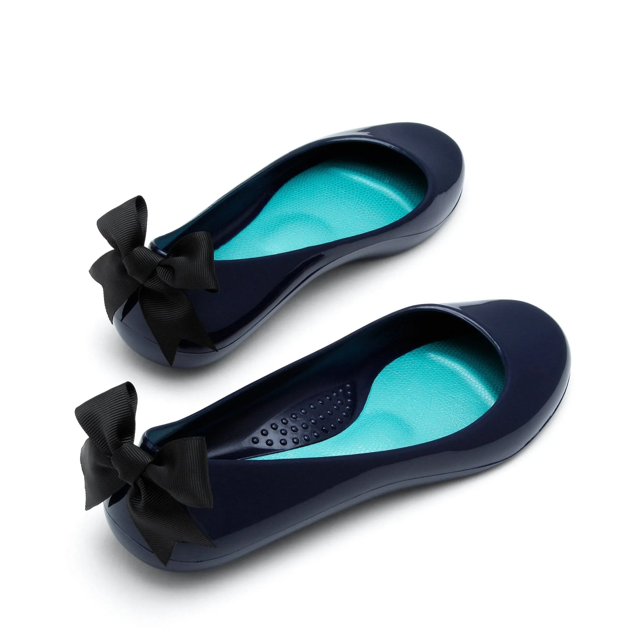 Bow Ballet Flats, Shiny Sapphire Shoe