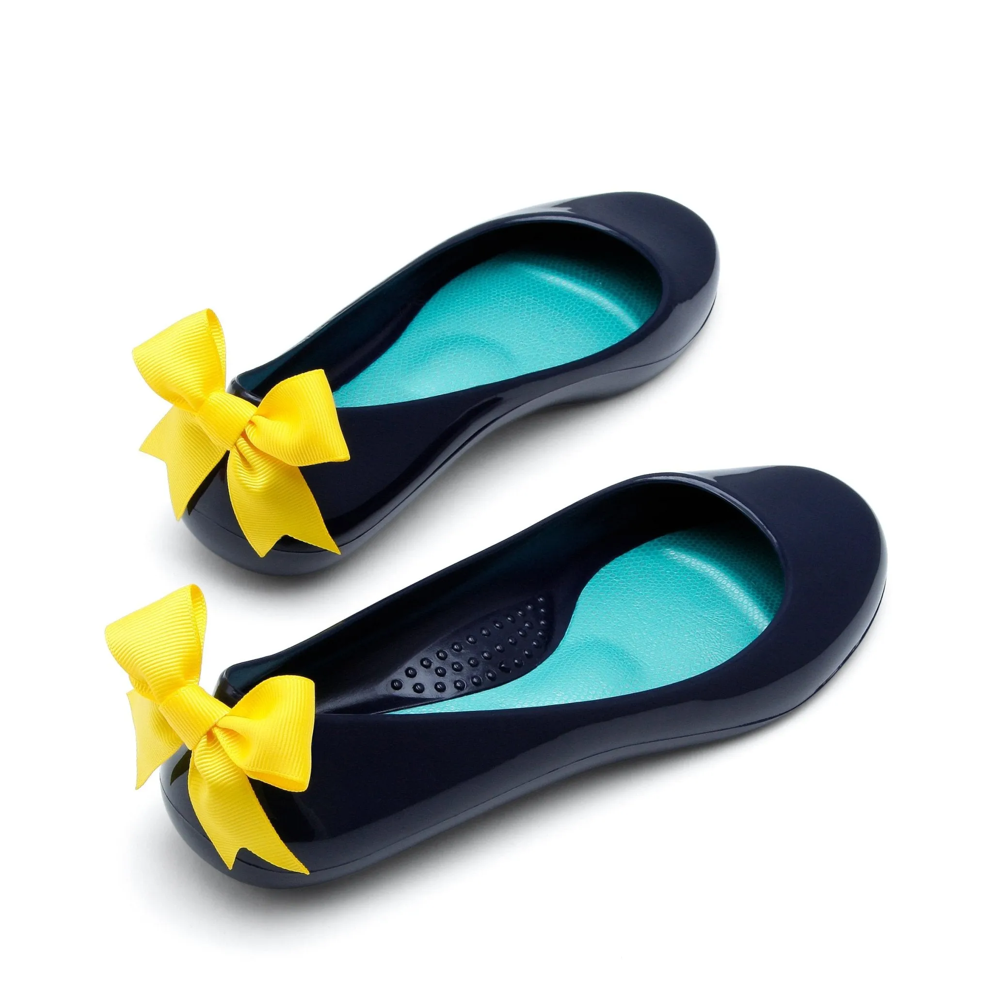 Bow Ballet Flats, Shiny Sapphire Shoe