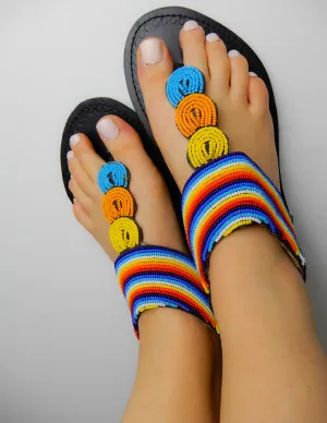 Bright Rainbow Sandals