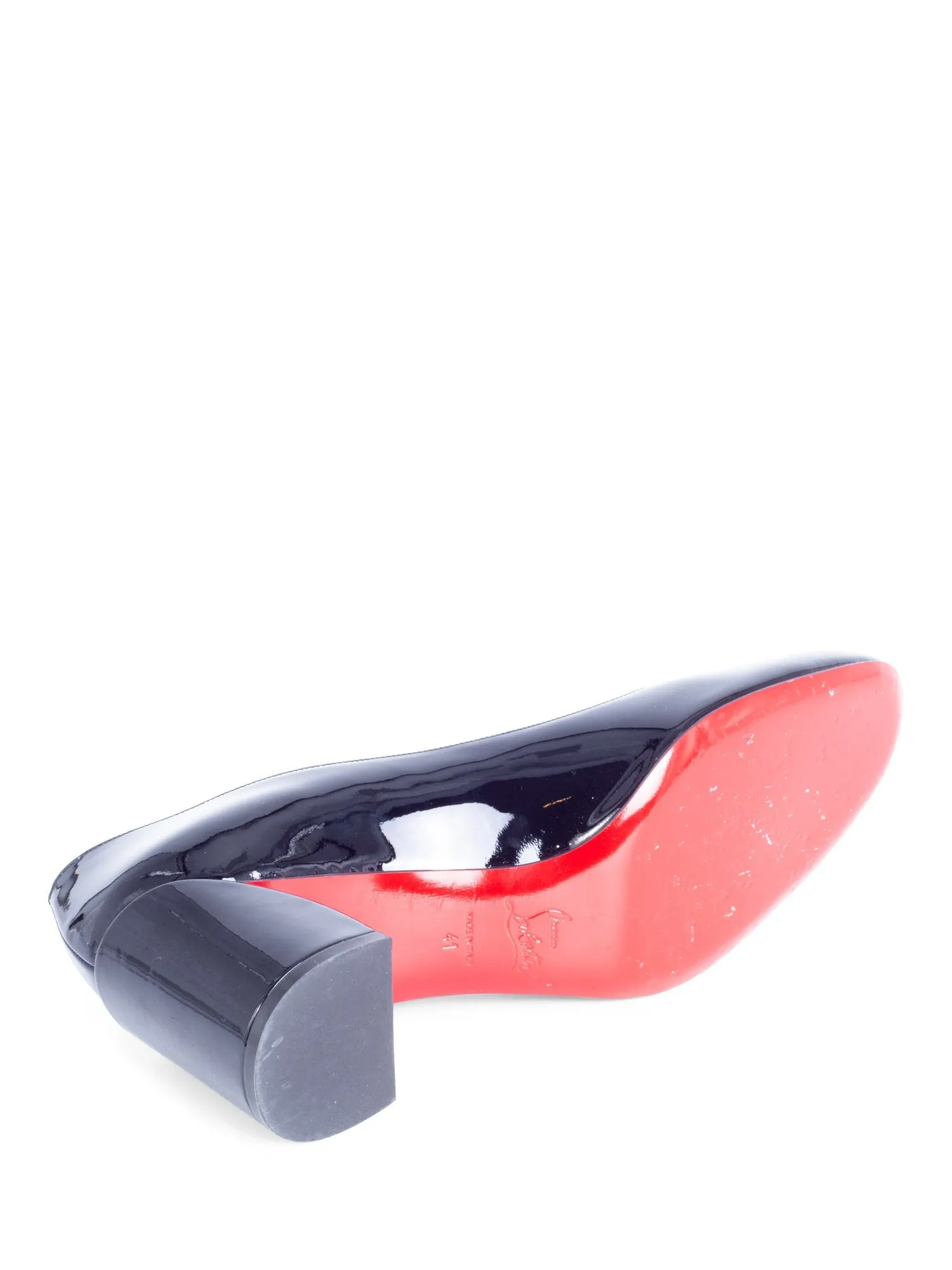 Christian Louboutin Patent Leather Block Heels Black