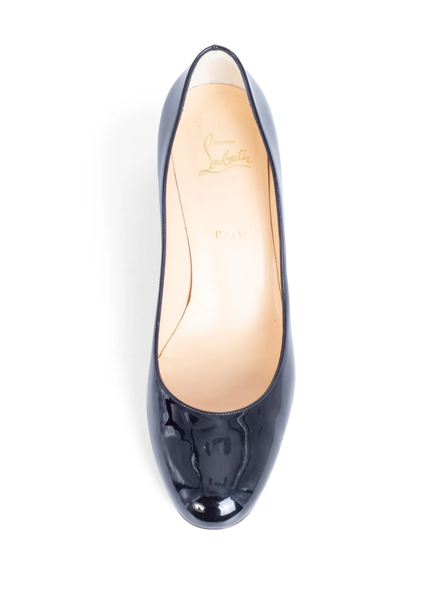 Christian Louboutin Patent Leather Block Heels Black