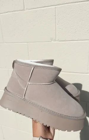 Chunky Platform Mini Fur Boots