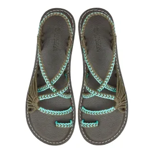 Commune - Turquoise Gray Rope Sandals