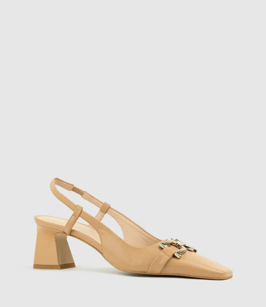 DORINDA70 Block Heel Slingback in Tan