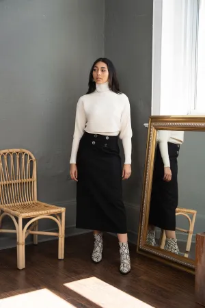 element yoke and buttons a-line skirt