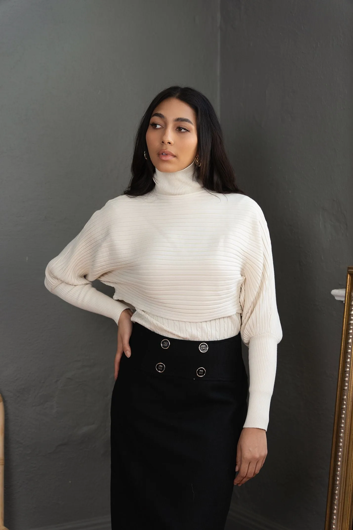 element yoke and buttons a-line skirt