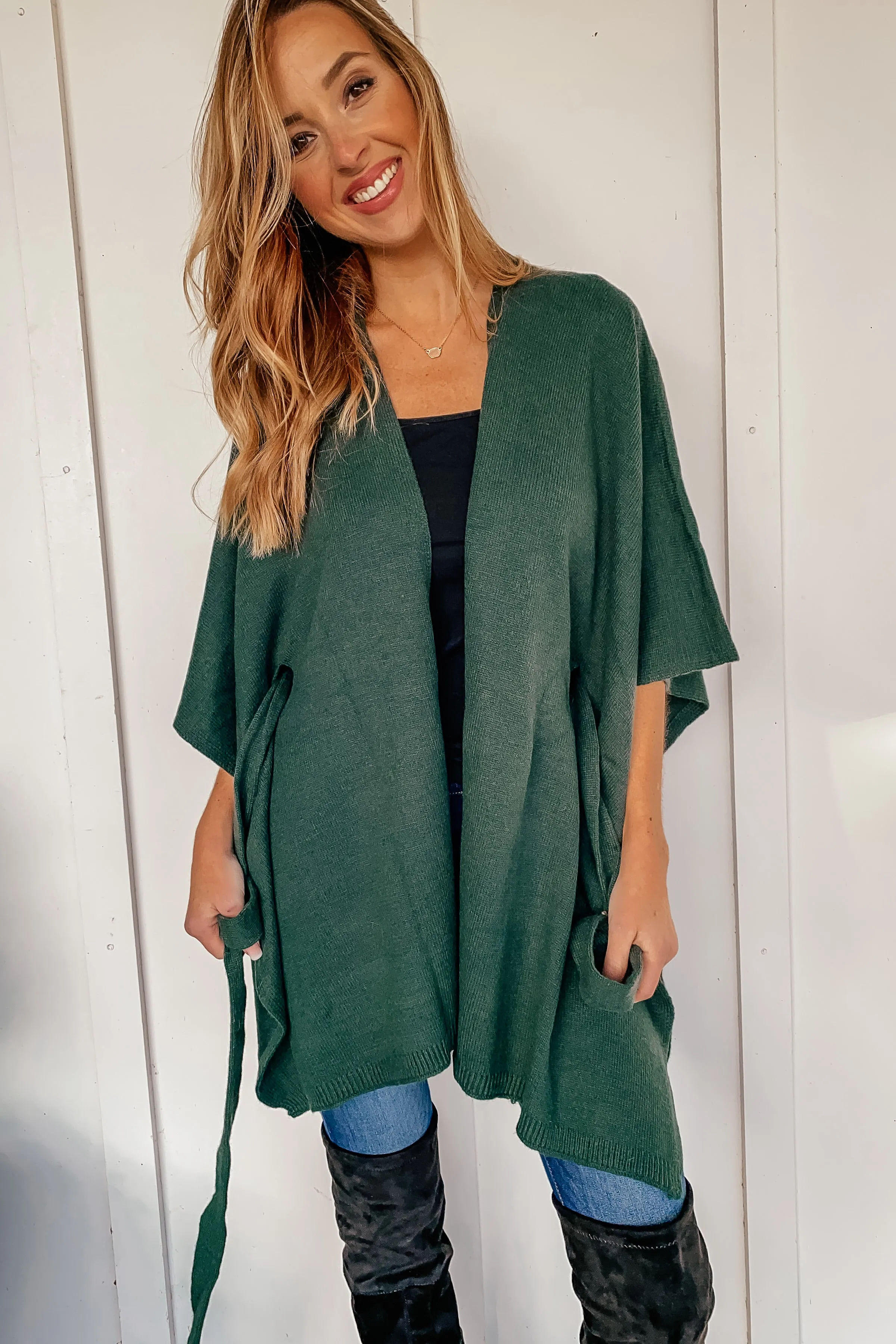 Evergreen Tied Kimono