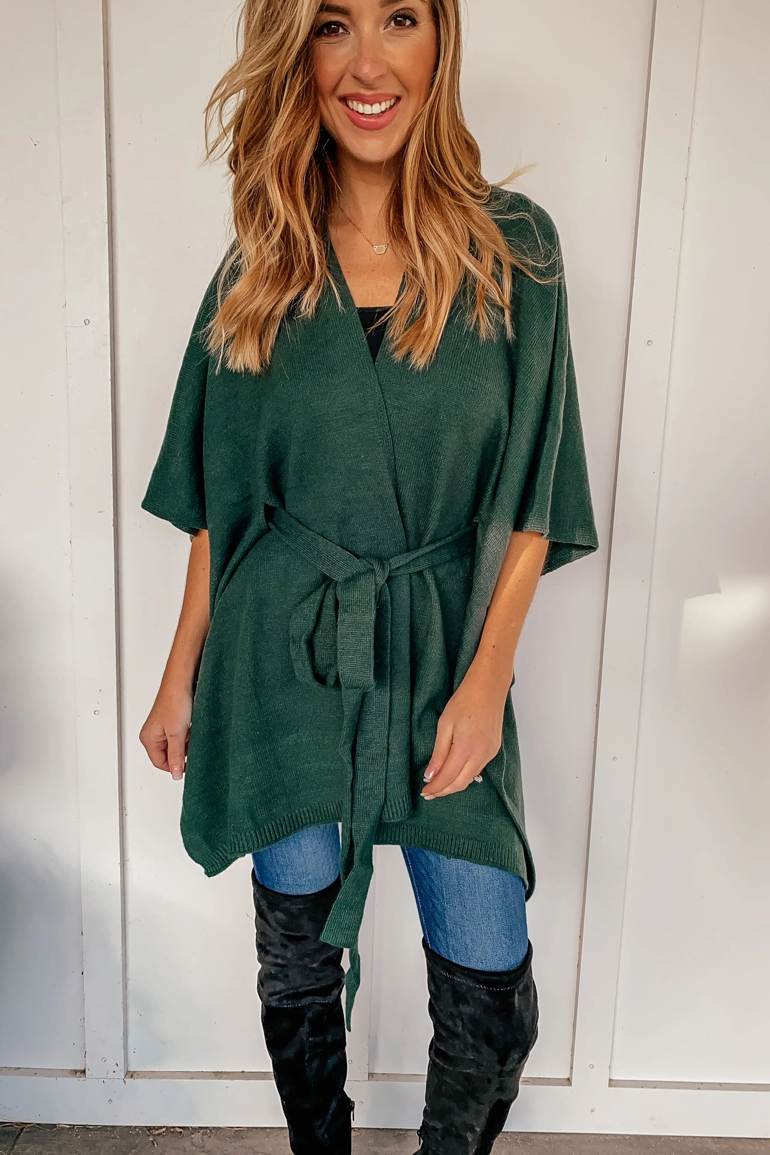 Evergreen Tied Kimono