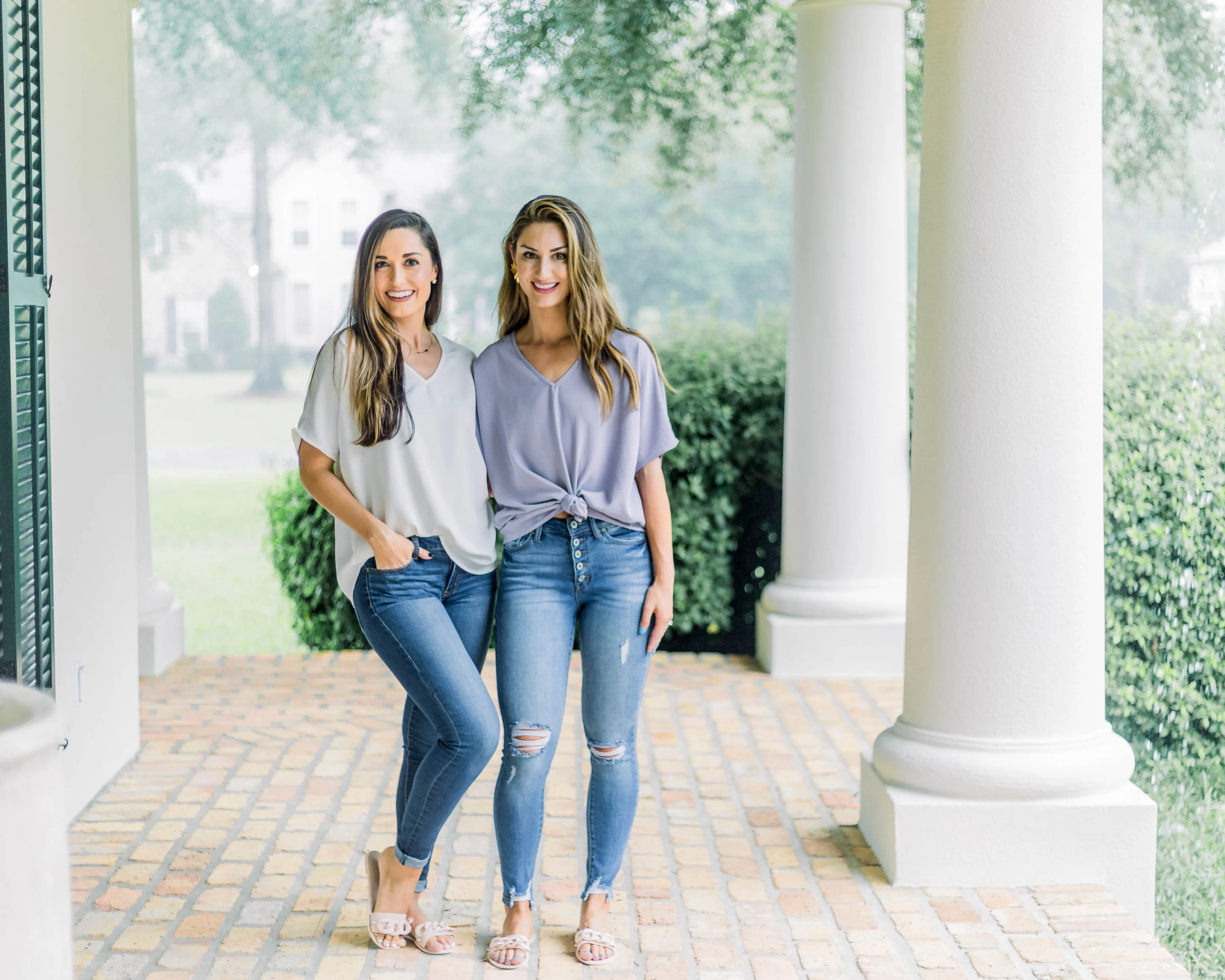 Flowy V Blouse-Lavender