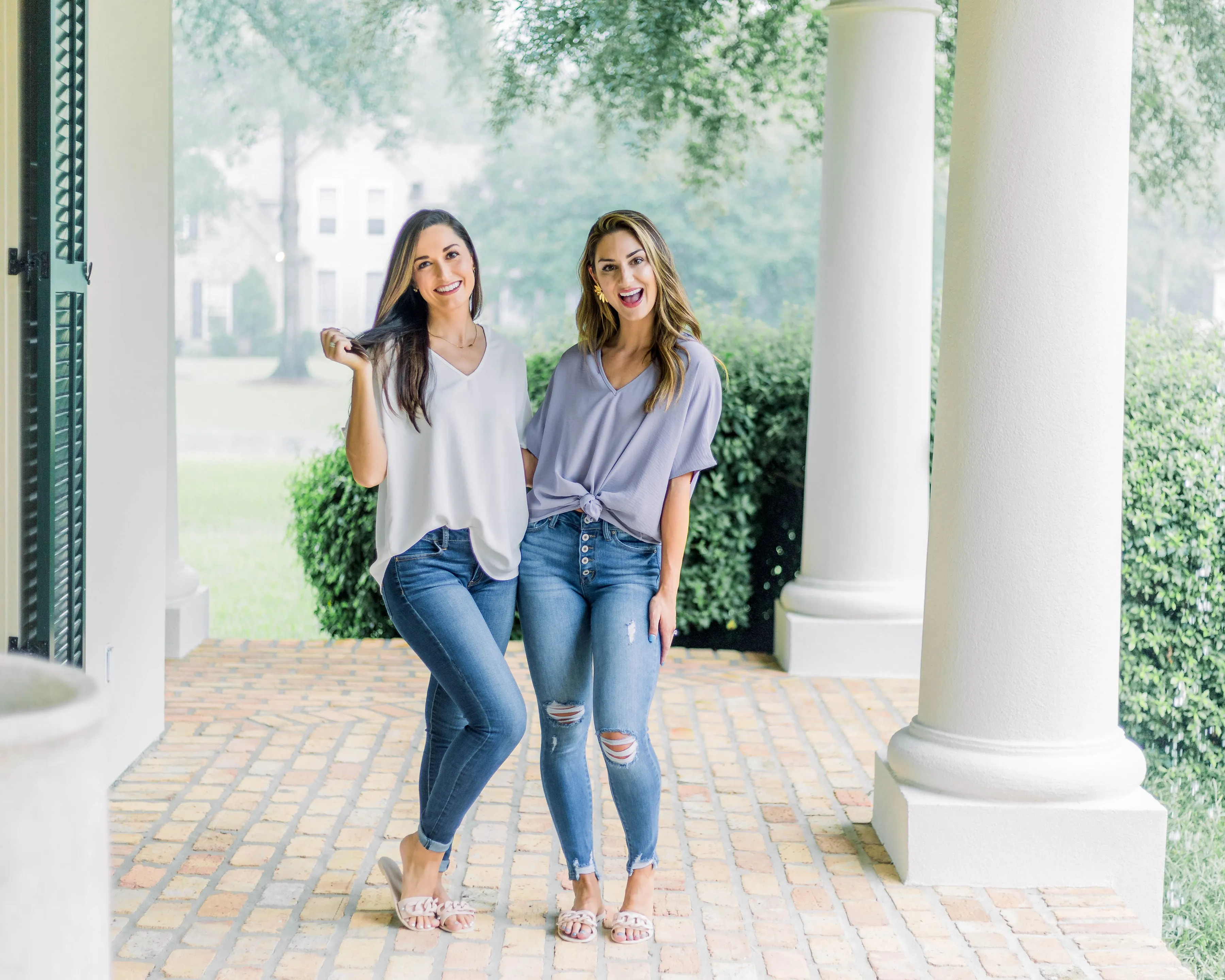 Flowy V Blouse-Lavender