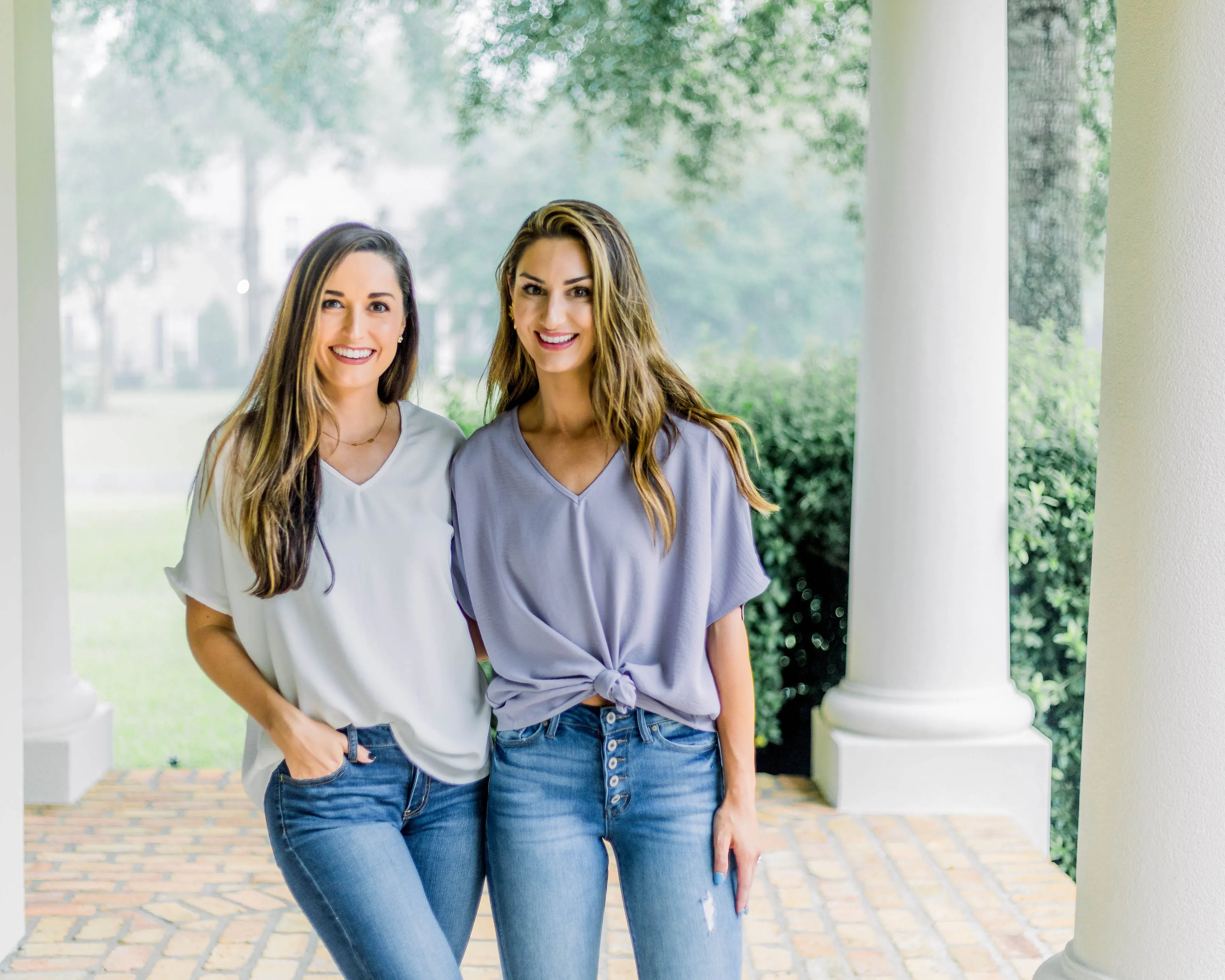 Flowy V Blouse-Lavender