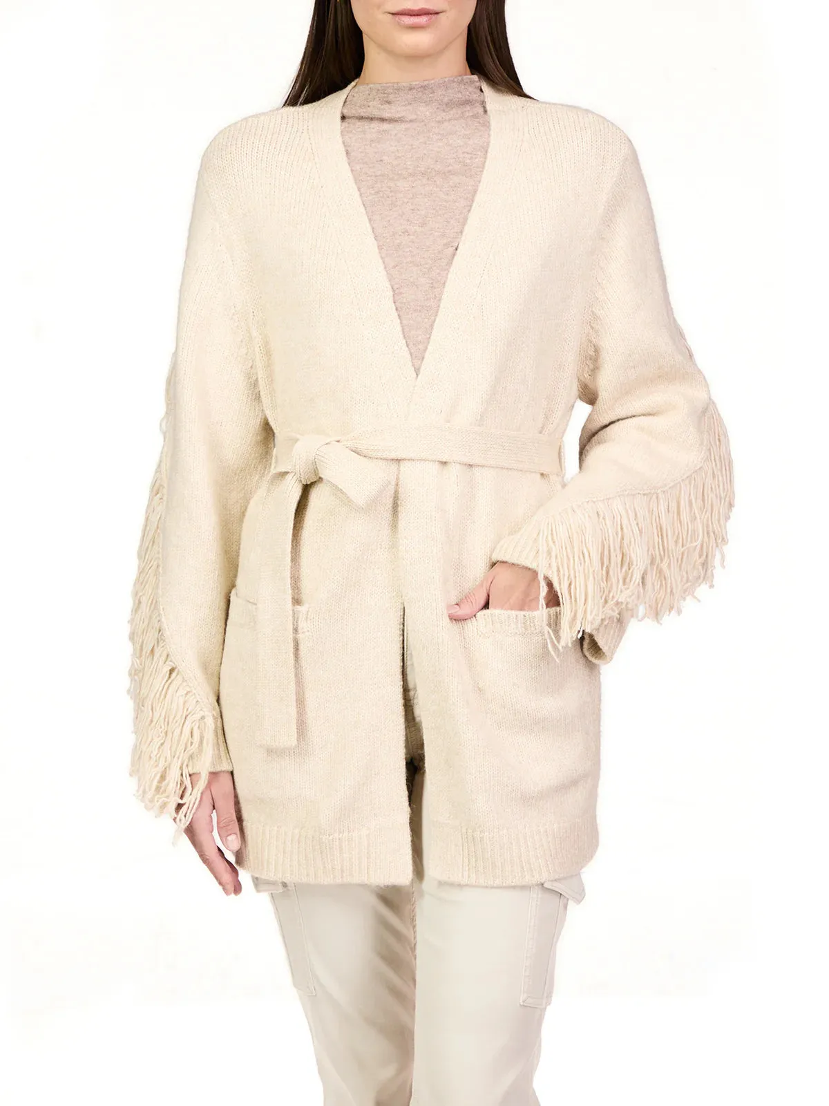 Fringe Belted Cardigan