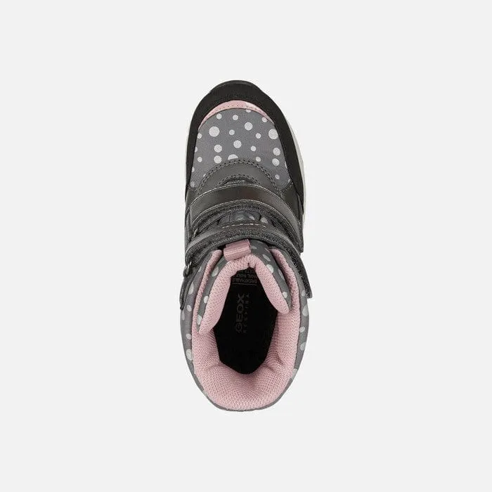 GEOX Girls Sentiero Winter Boots Grey/Rose