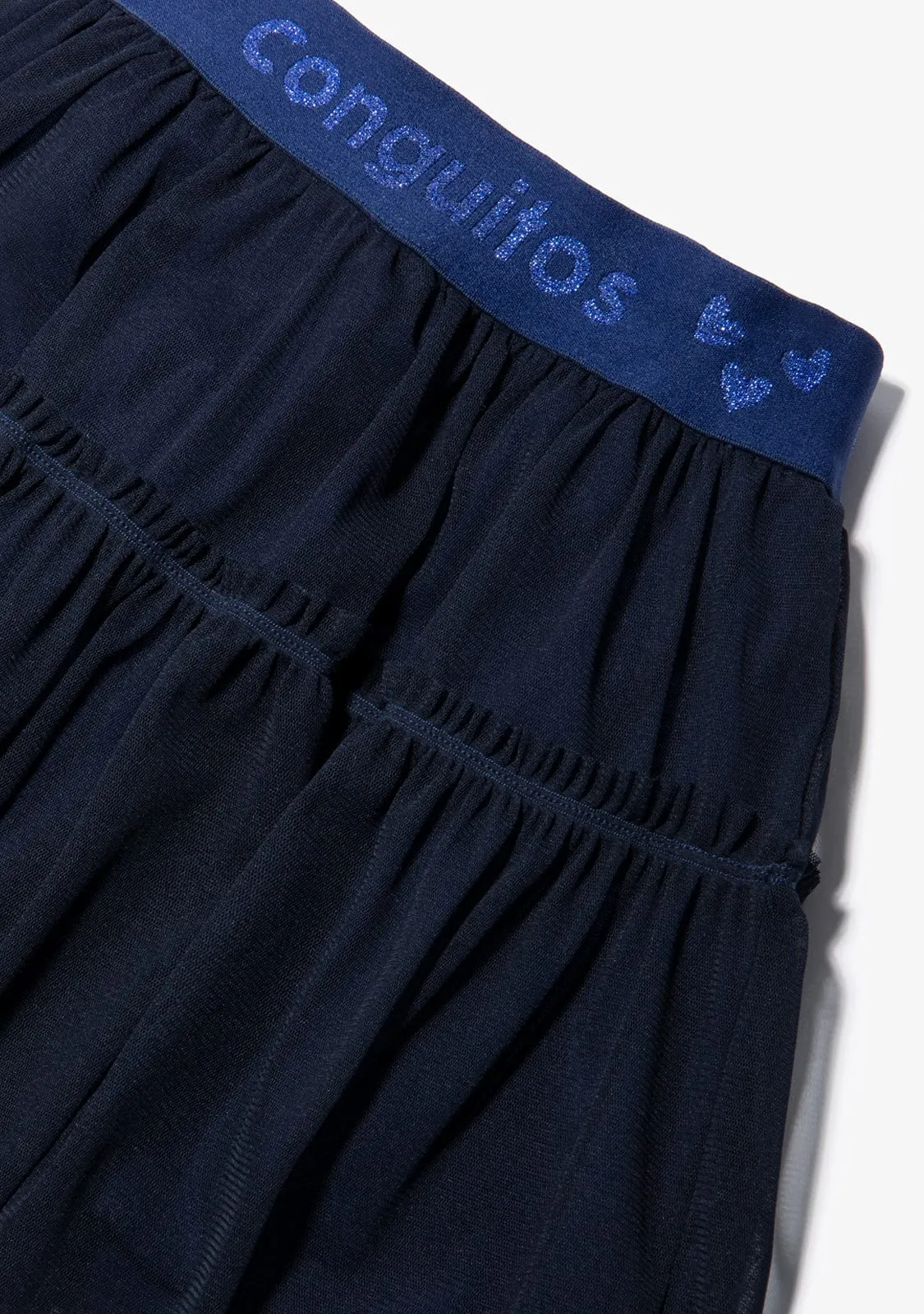 Girl's Navy Tulle Conguitos Skirt