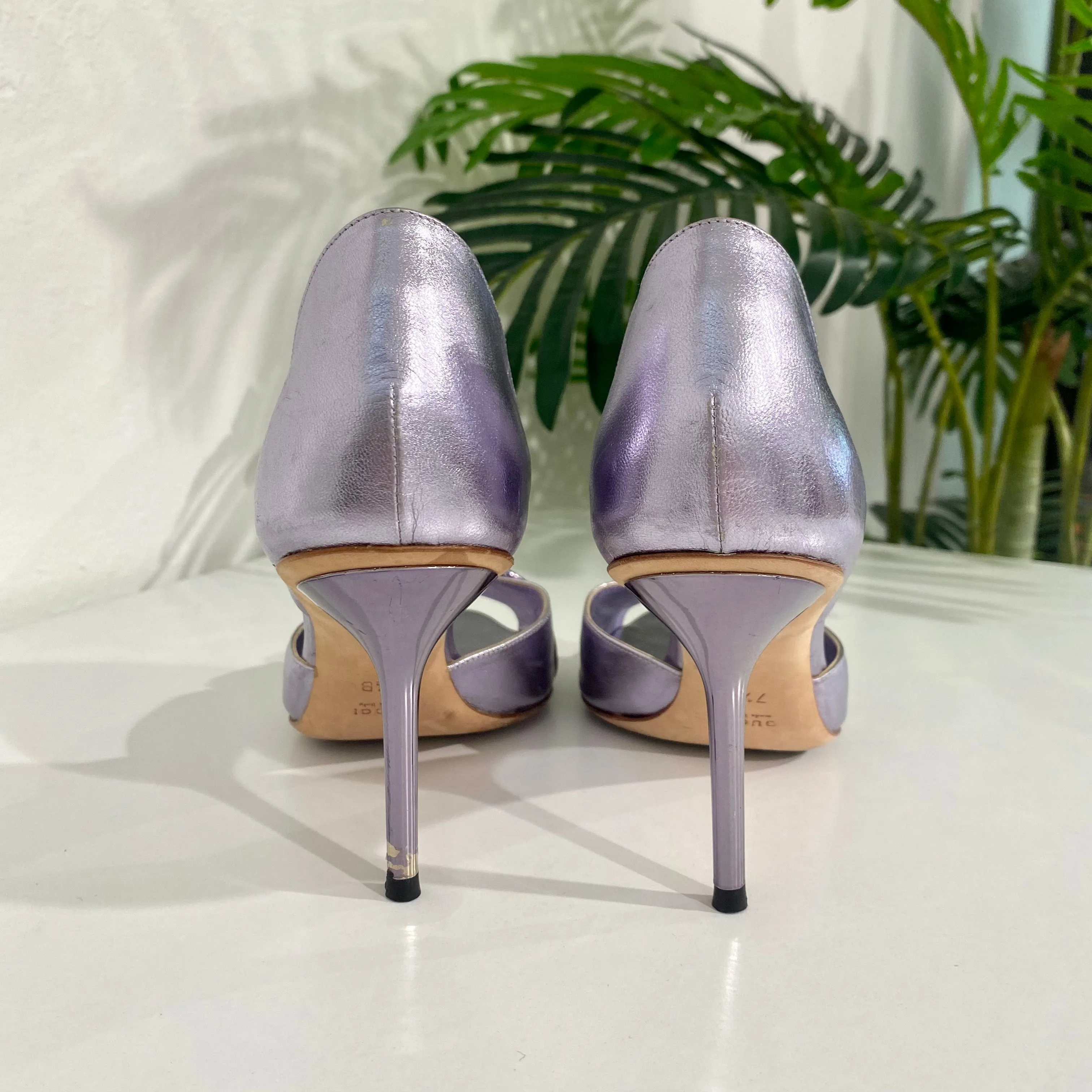 Gucci Metallic Lavender Heels