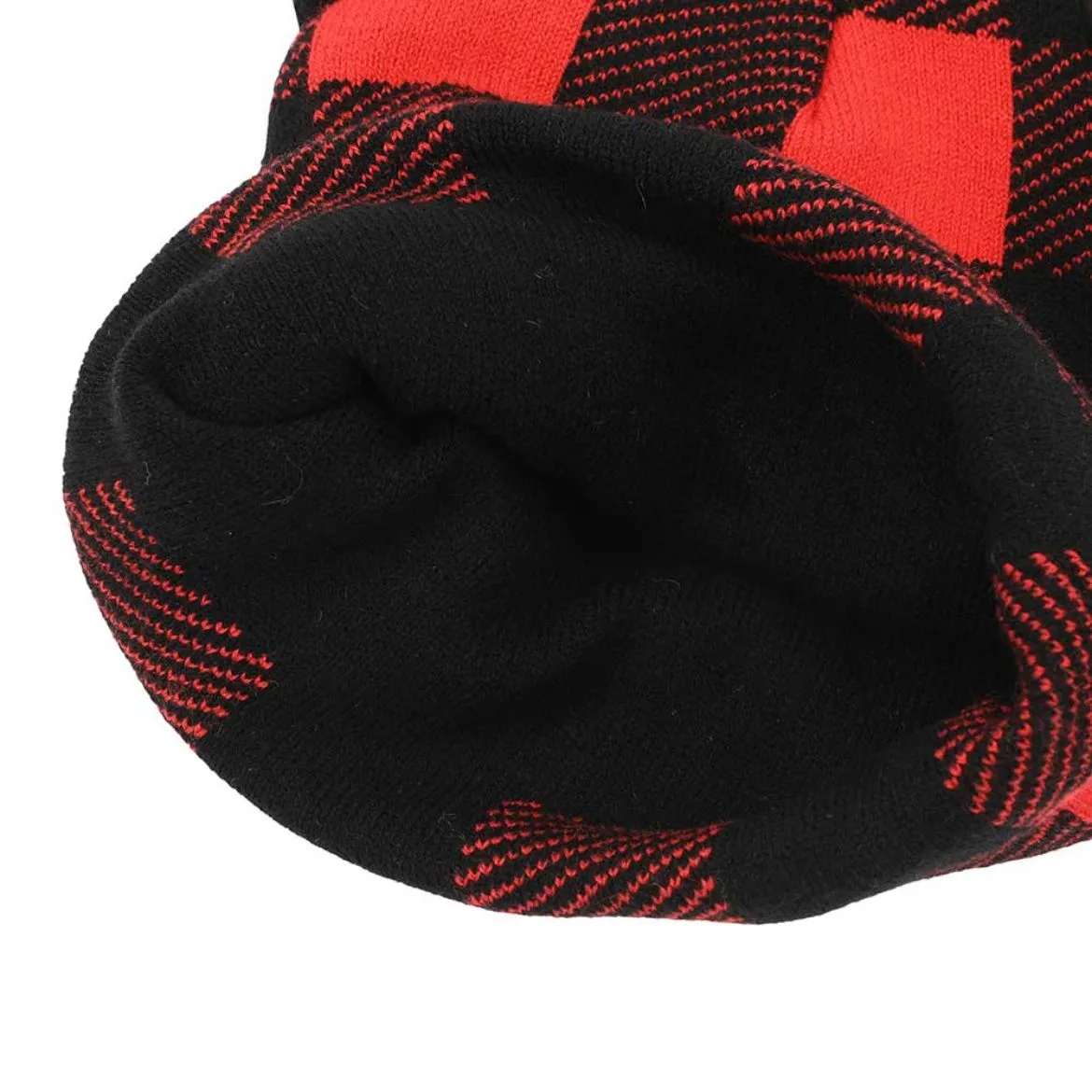 Hello Kitty Knit Red Plaid Beanie