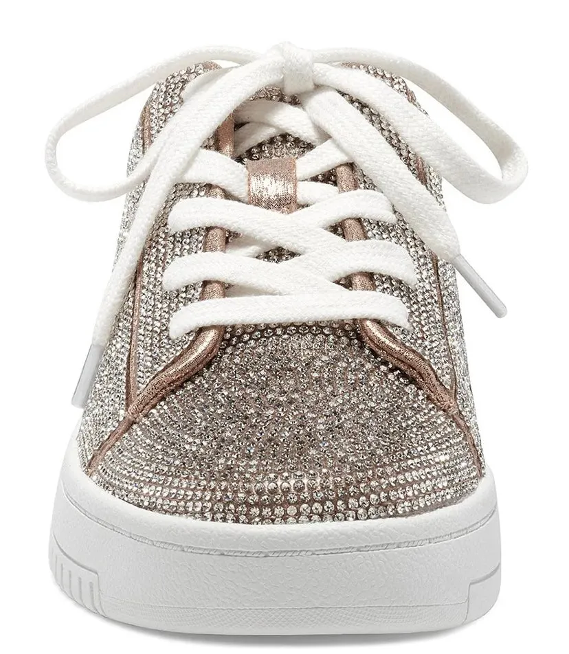Jessica Simpson: Silesta Rhinestone Sneakers in Champagne Shimmer Sand