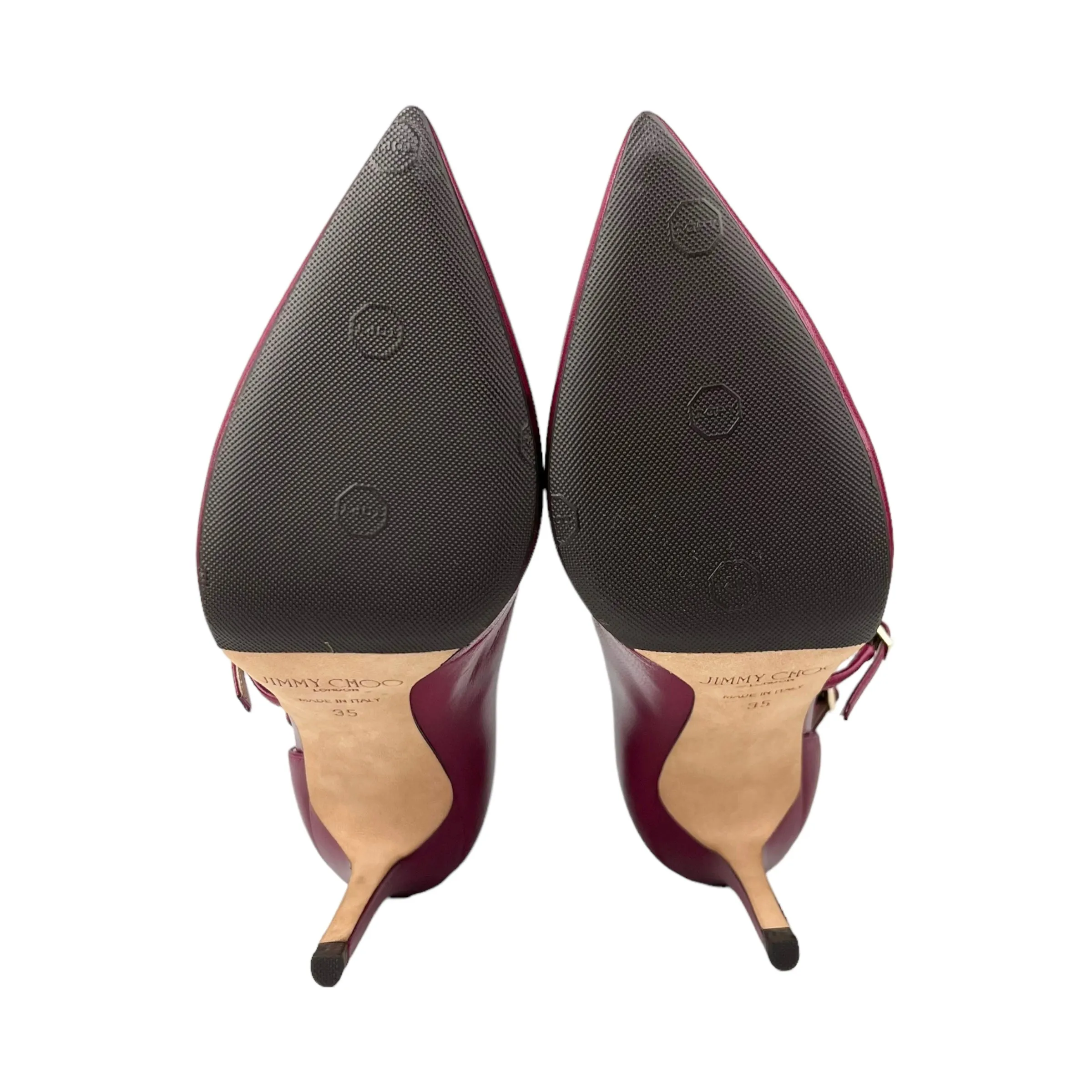 Jimmy Choo Dark Orchid 'Heath' Monk Strap Goat Leather Pumps