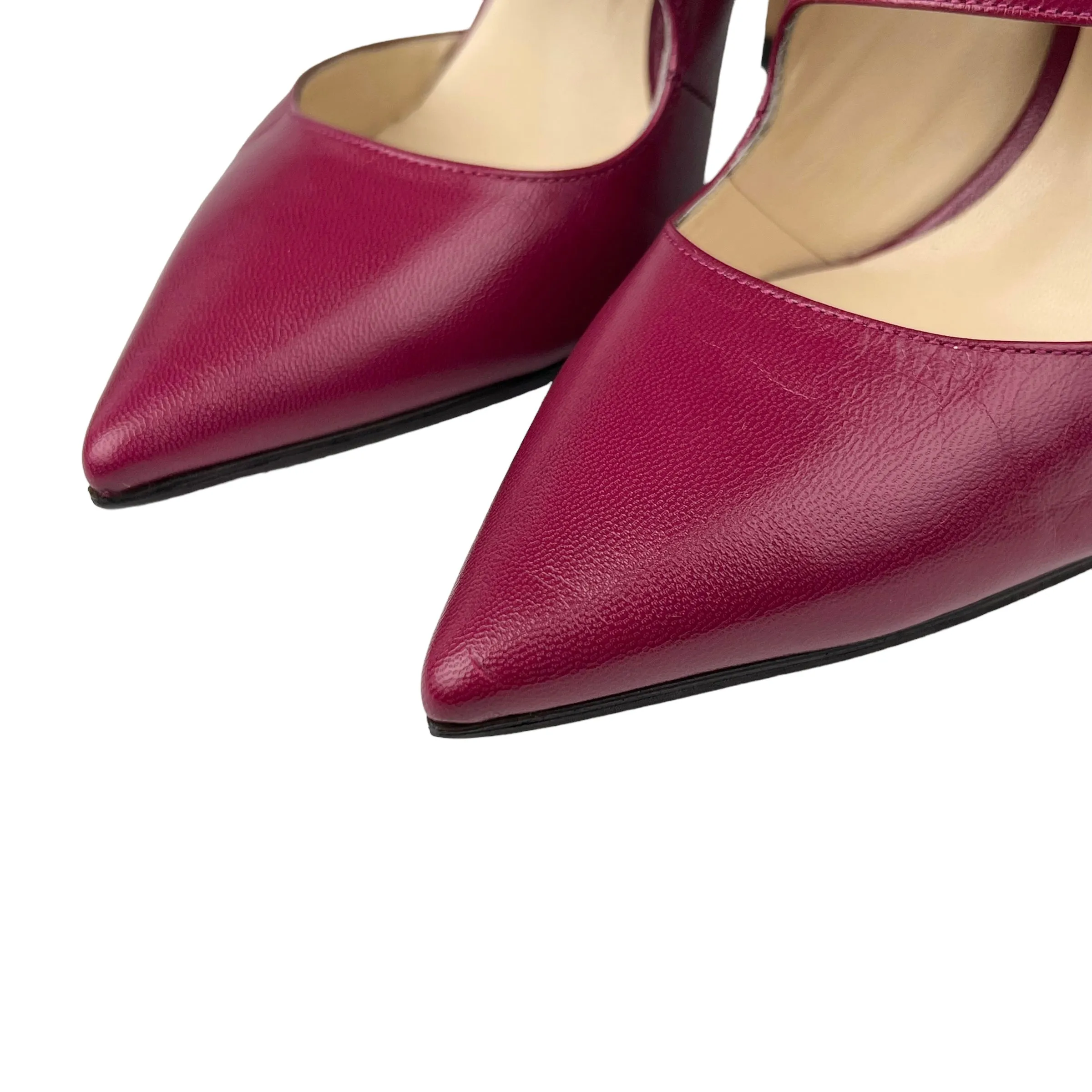 Jimmy Choo Dark Orchid 'Heath' Monk Strap Goat Leather Pumps
