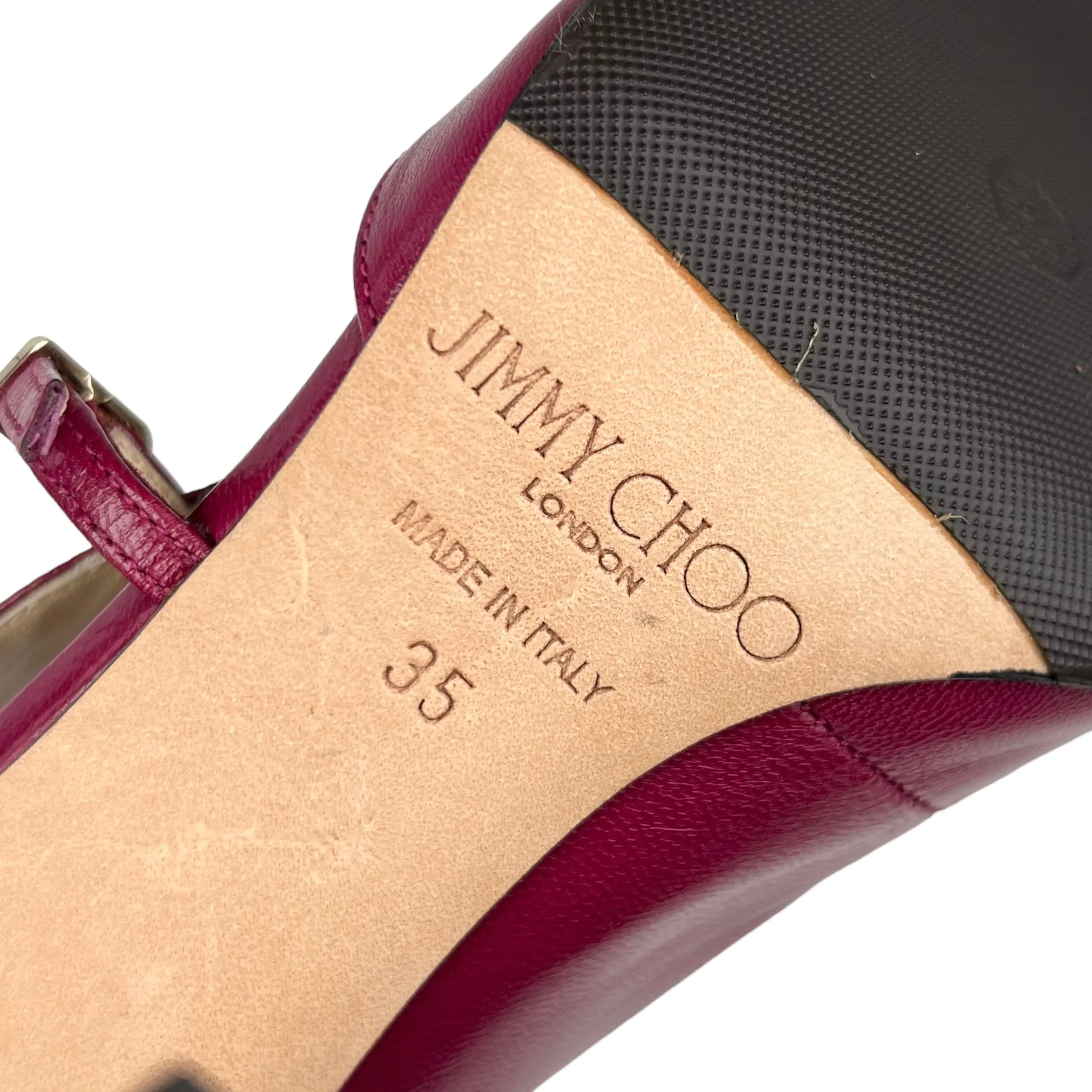 Jimmy Choo Dark Orchid 'Heath' Monk Strap Goat Leather Pumps