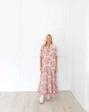 Long Lale Dress In Pamplemousse Floral
