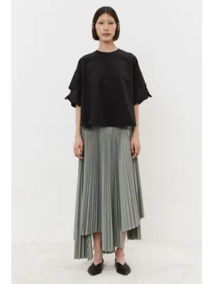 MEIMEIJ - PLEATED ASYMETRICAL HEM SKIRT