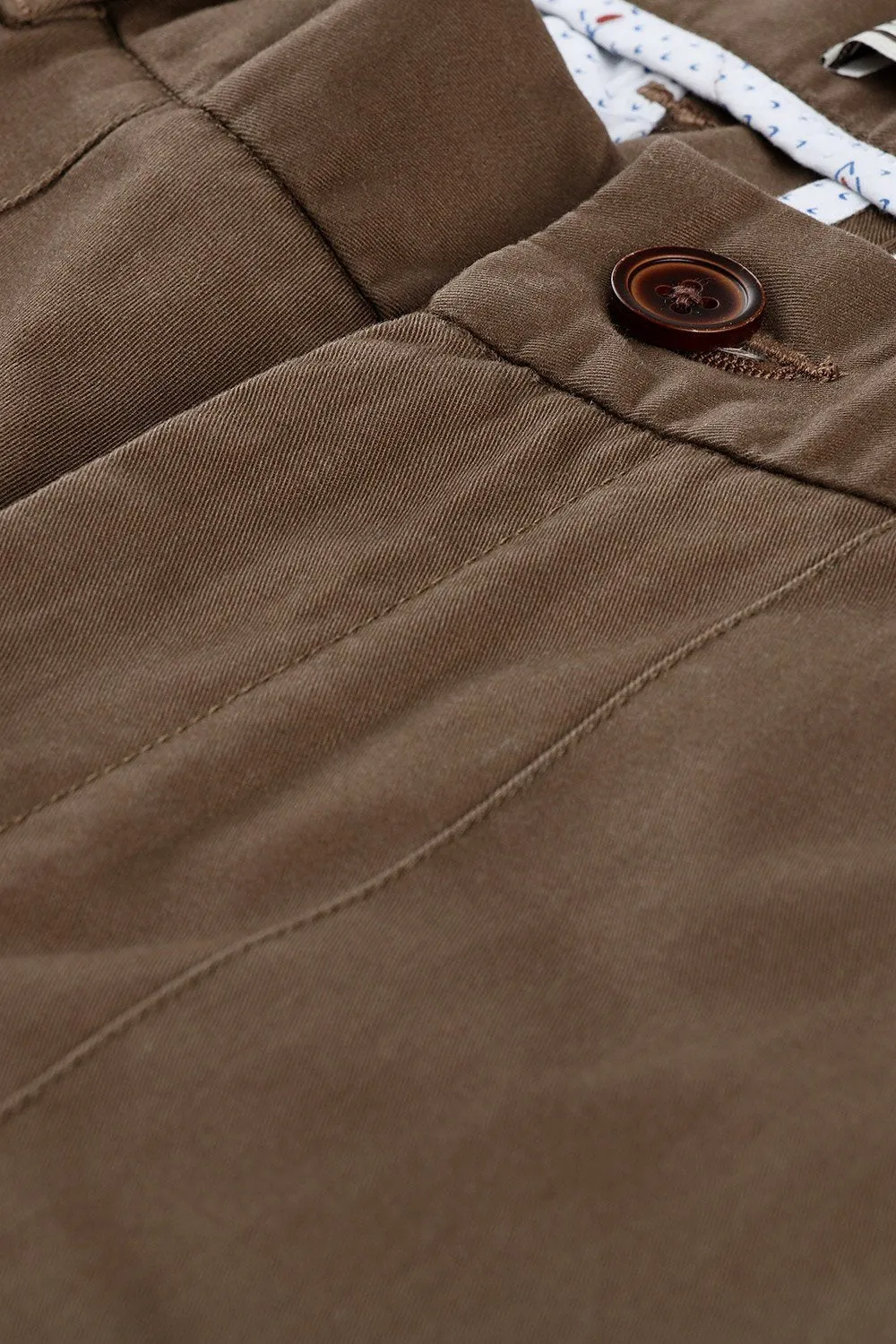 Mens Brown Patch Pocket Summer Shorts