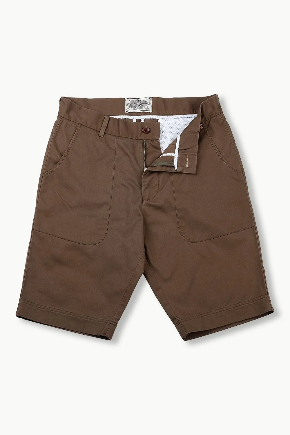 Mens Brown Patch Pocket Summer Shorts