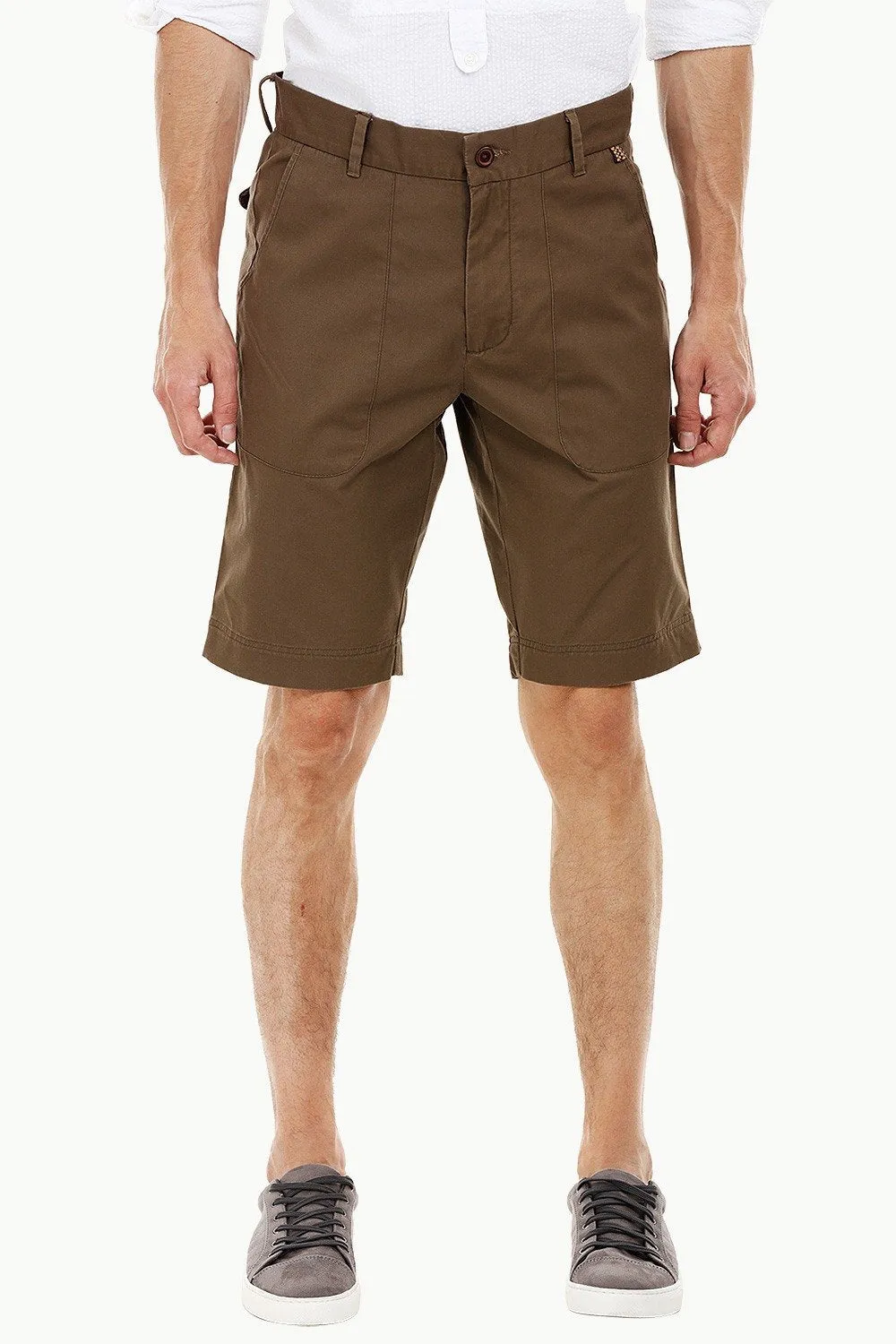 Mens Brown Patch Pocket Summer Shorts
