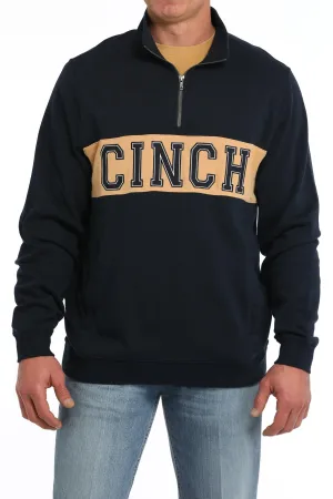 Men's Cinch 1/4 Zip Logo Navy Pullover