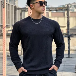 Men's Ribbed Knit Crewneck Sweater