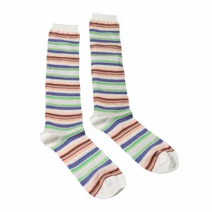 Missoni GM00CMD4938 0003 Cream/Green Knee Length Socks