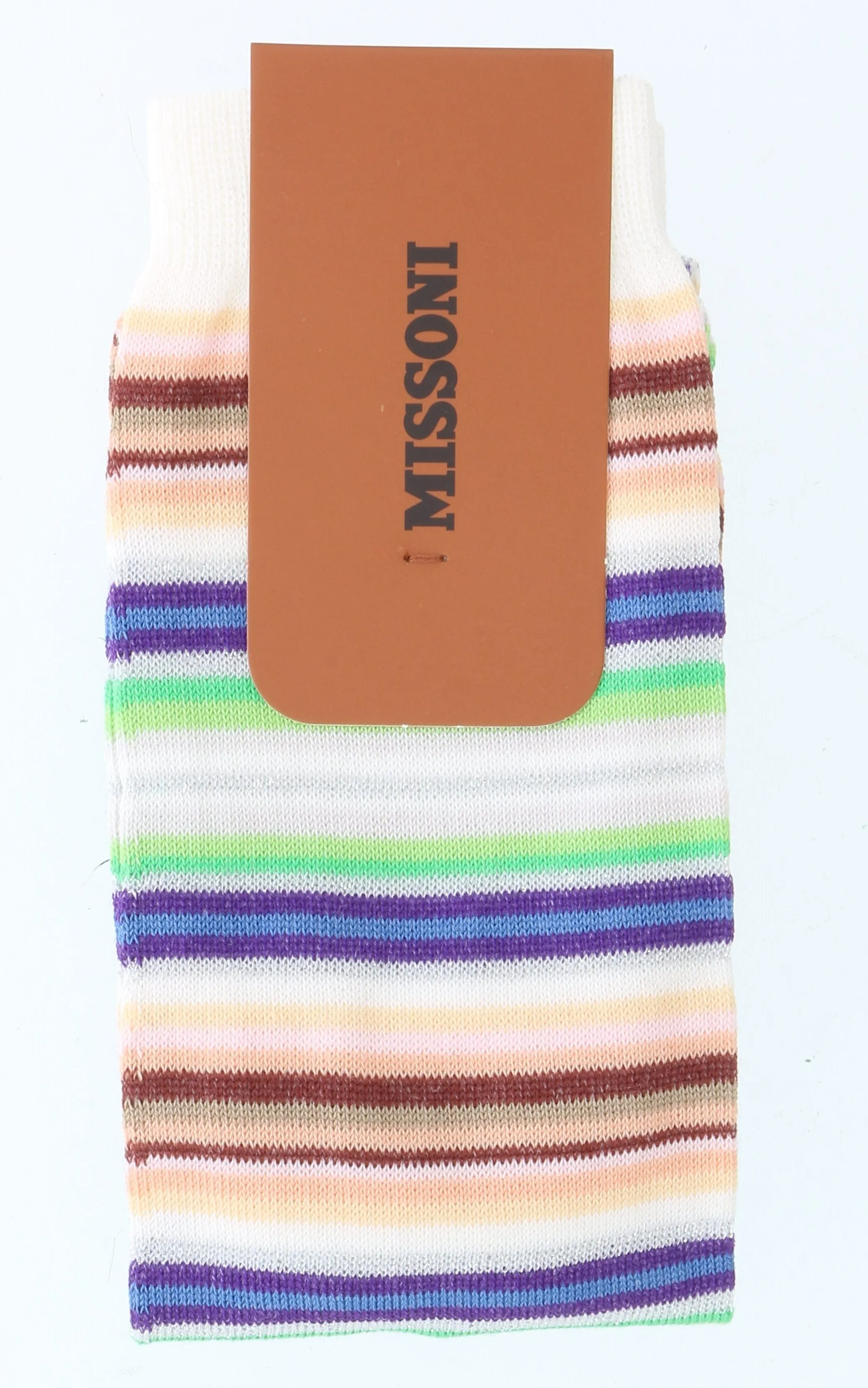 Missoni GM00CMD4938 0003 Cream/Green Knee Length Socks