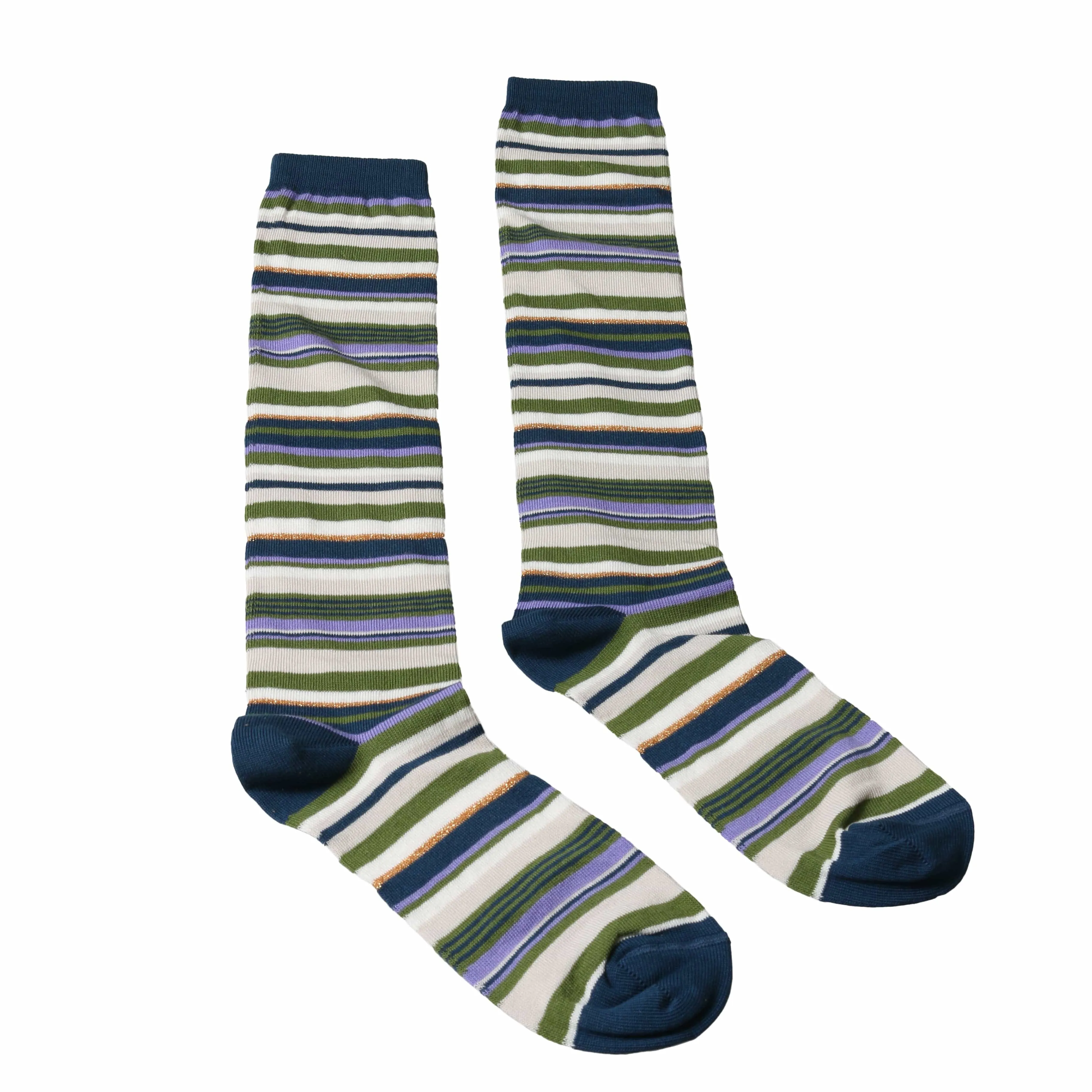 Missoni GM00CMD5219 0002 Green/Navy Knee Length Socks